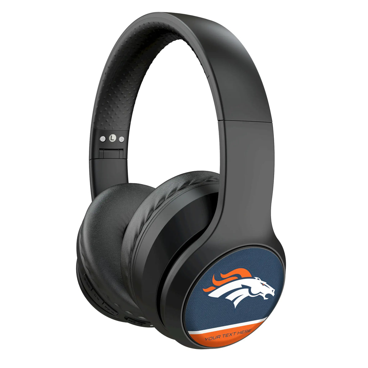 Denver Broncos Personalized Endzone Solid Wireless Over-Ear Headphones With Case