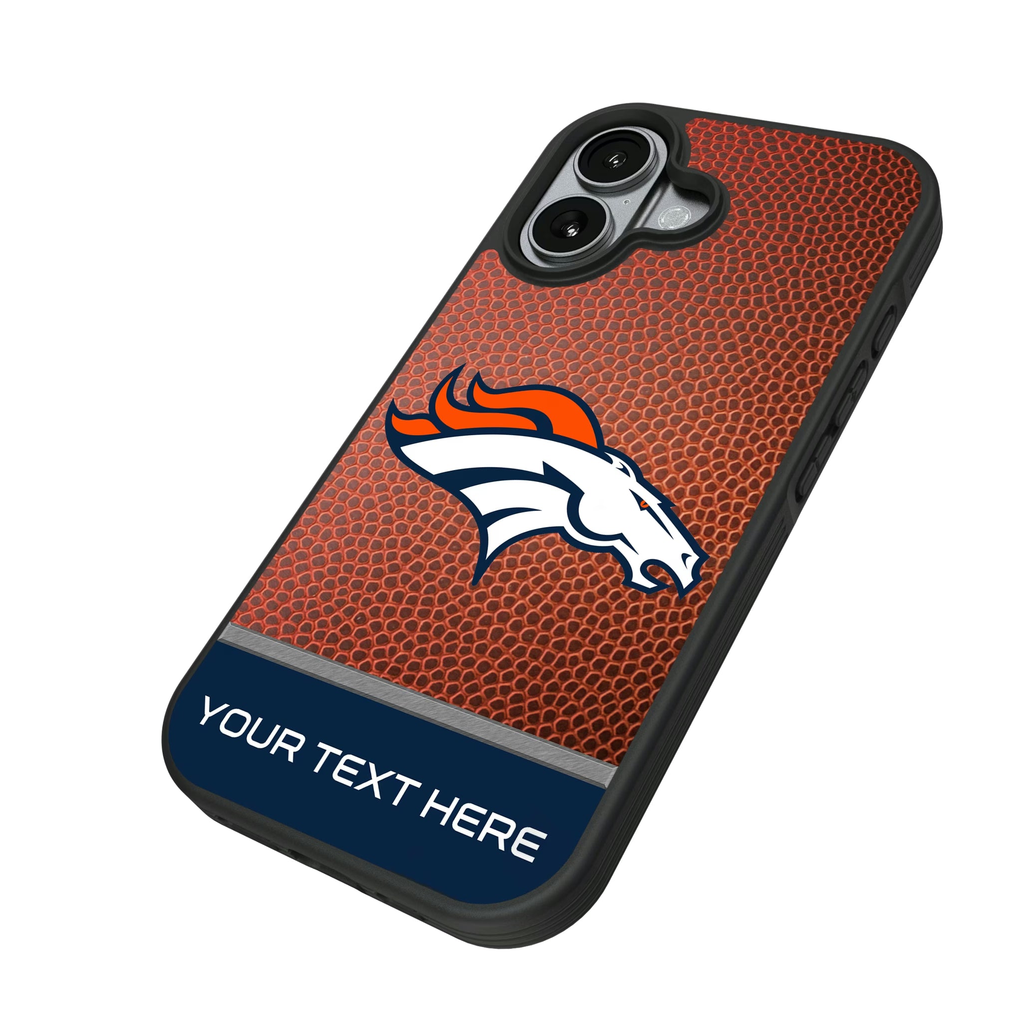 Denver Broncos Personalized Football iPhone Bump Phone Case for Apple iPhone - Isometric View#Device_iPhone 17