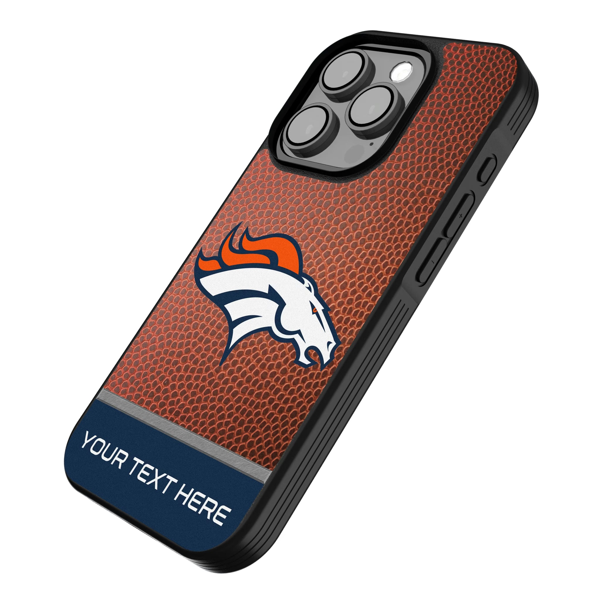 Denver Broncos Personalized Football iPhone Bump Phone Case for Apple iPhone - Isometric View