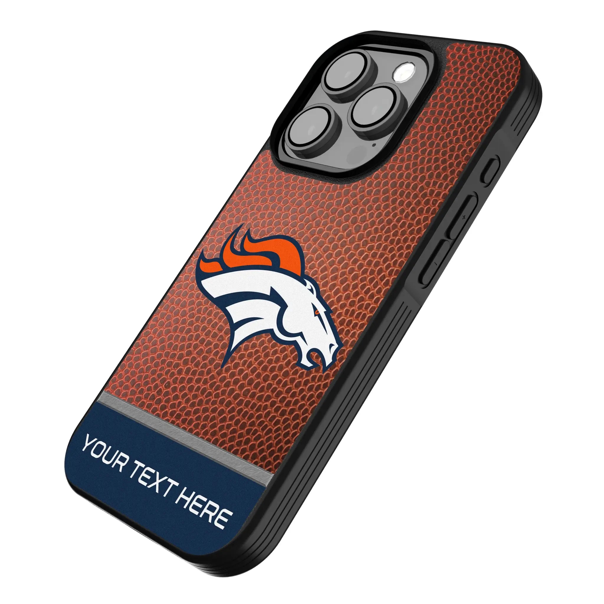 Denver Broncos Personalized Football iPhone Bump Phone Case for Apple iPhone - Isometric View