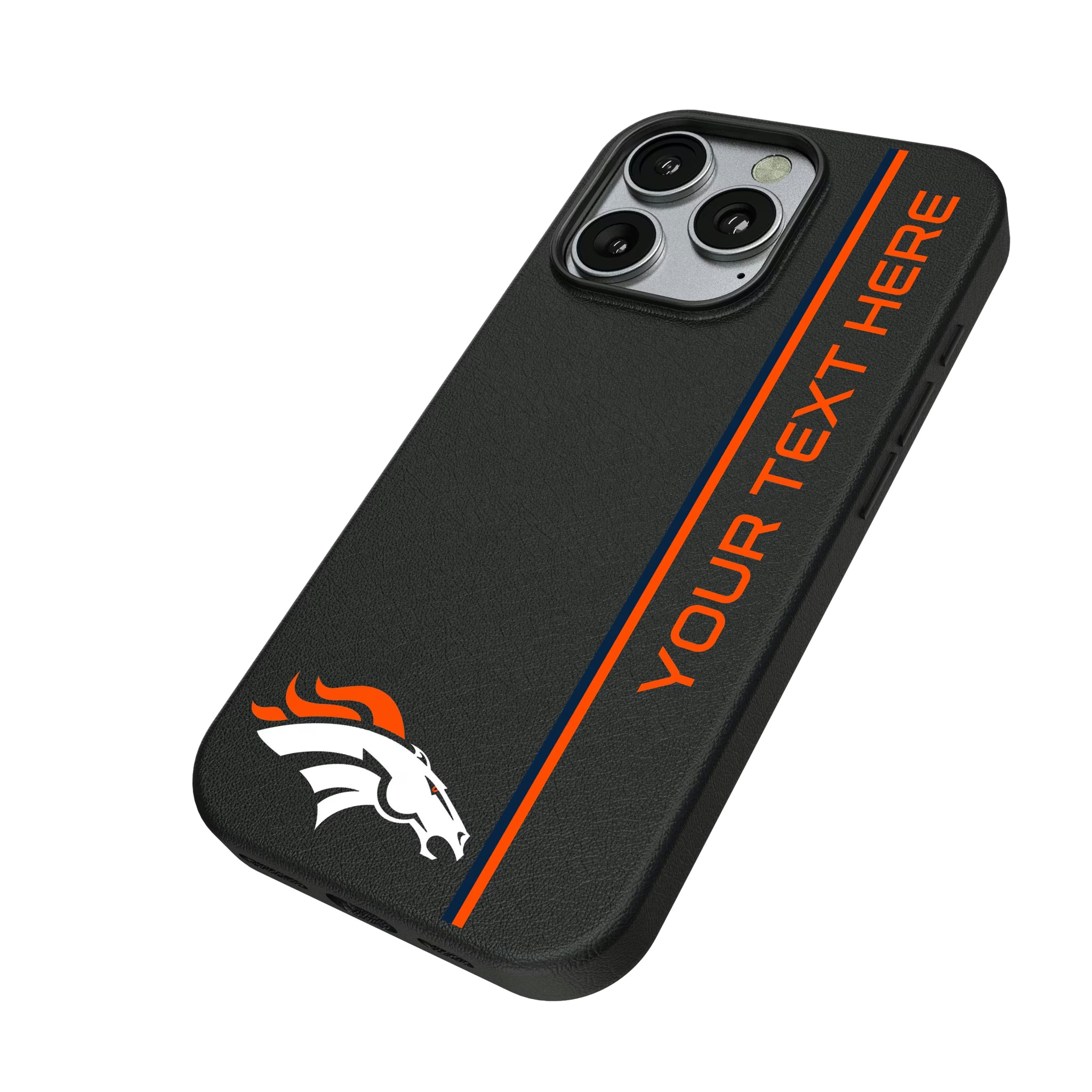 Denver Broncos Personalized Sidebard iPhone MagSafe Compatible Phone Case for Apple iPhone - Isometric View