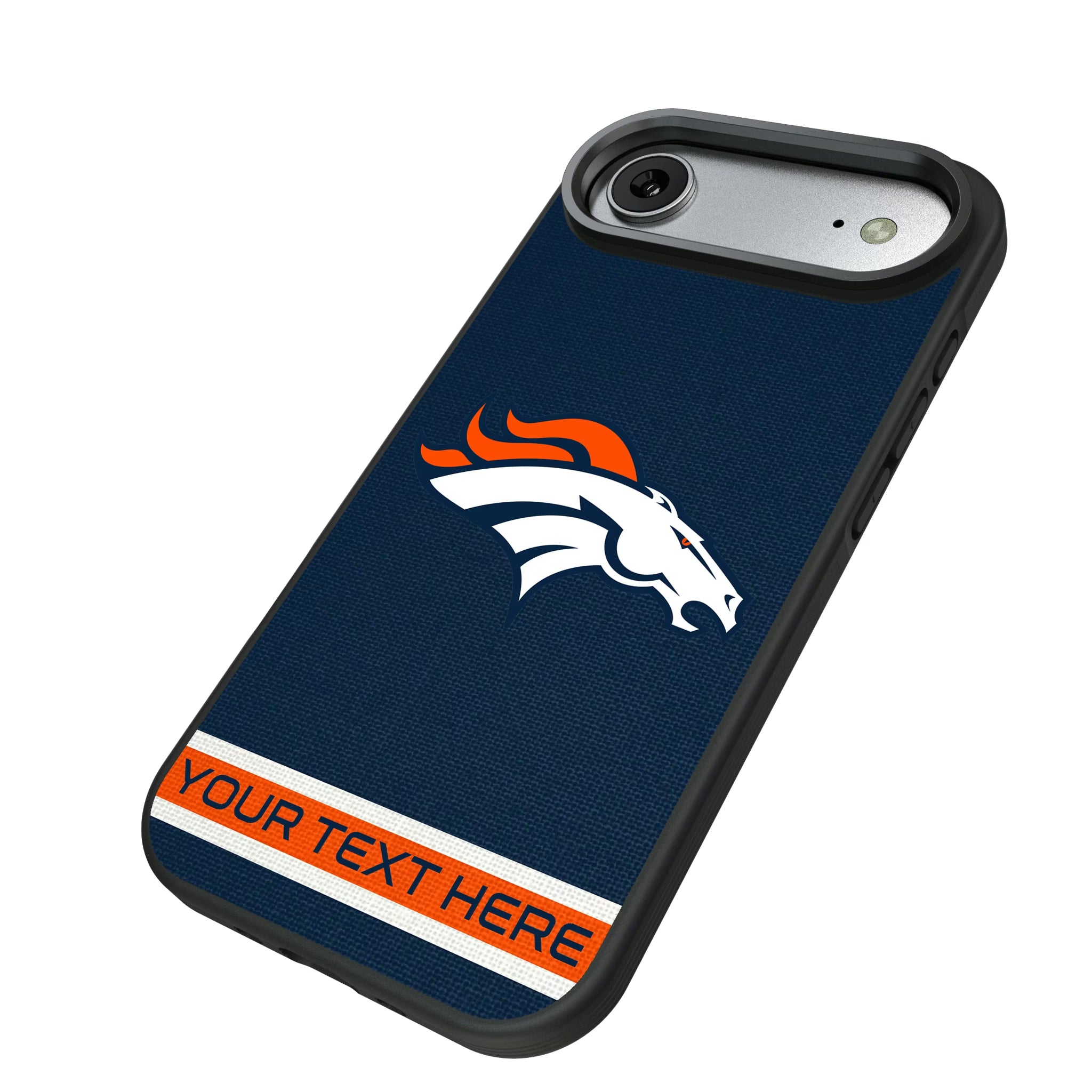 Denver Broncos Personalized Stripe iPhone Bump Phone Case for Apple iPhone - Isometric View#Device_iPhone Air