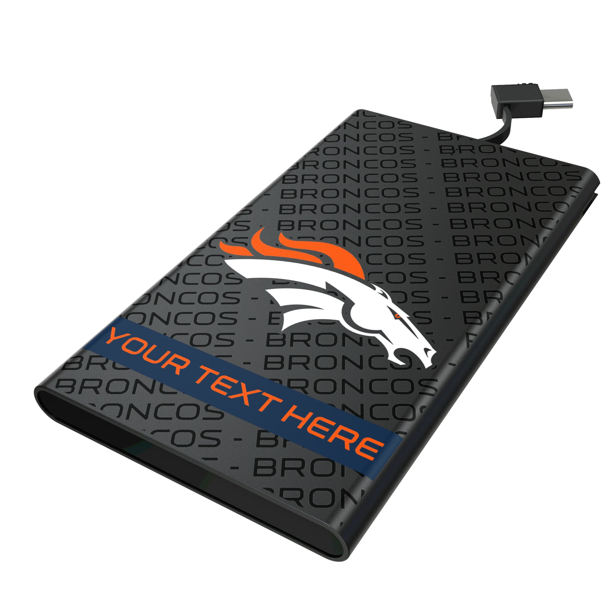 Denver Broncos Personalized Tilt 5000mAh Flat Powerbank