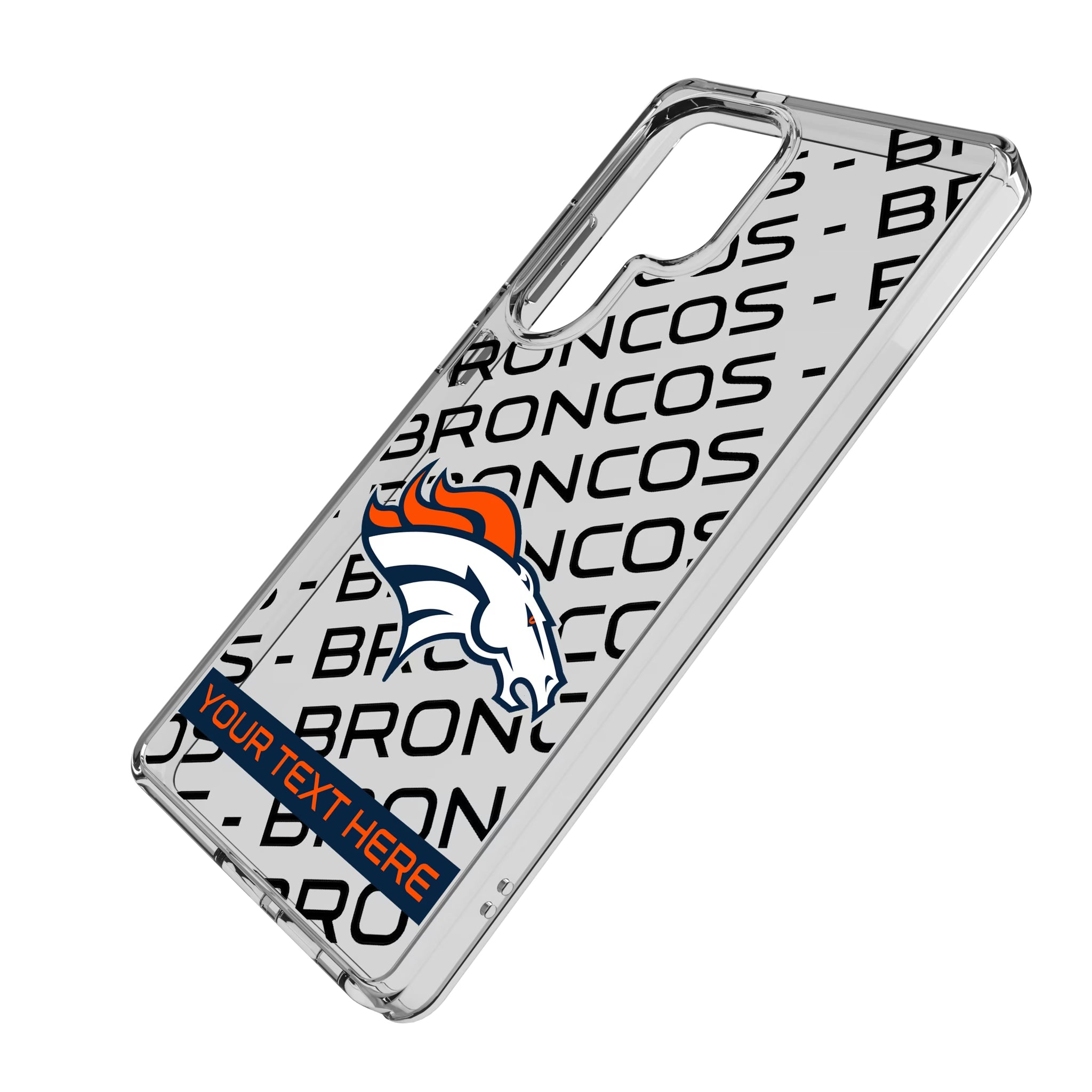 Denver Broncos Personalized Tilt Galaxy Clear Phone Case for Samsung Galaxy - Isometric View