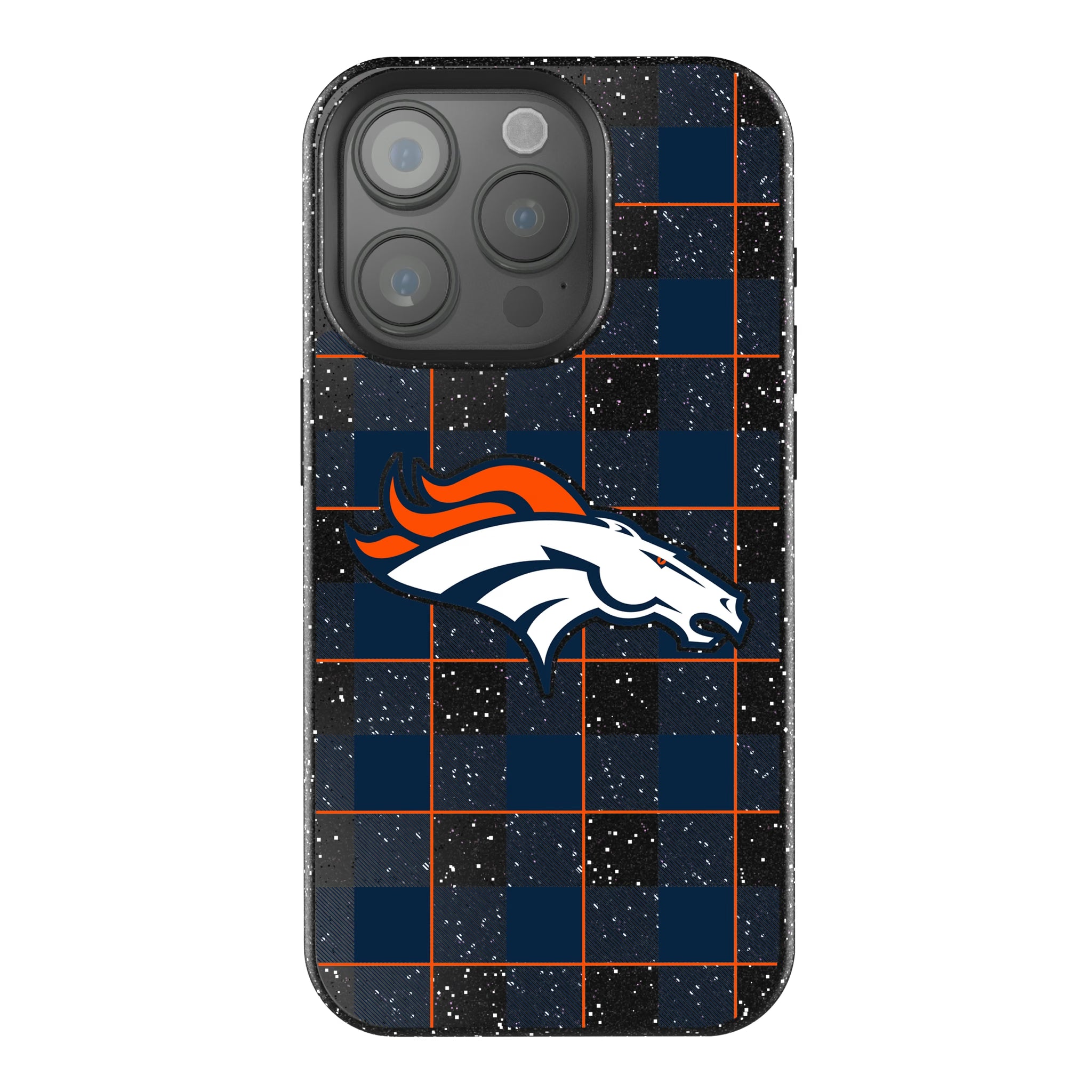 Denver Broncos Plaid iPhone Bling Phone Case for Apple iPhone
