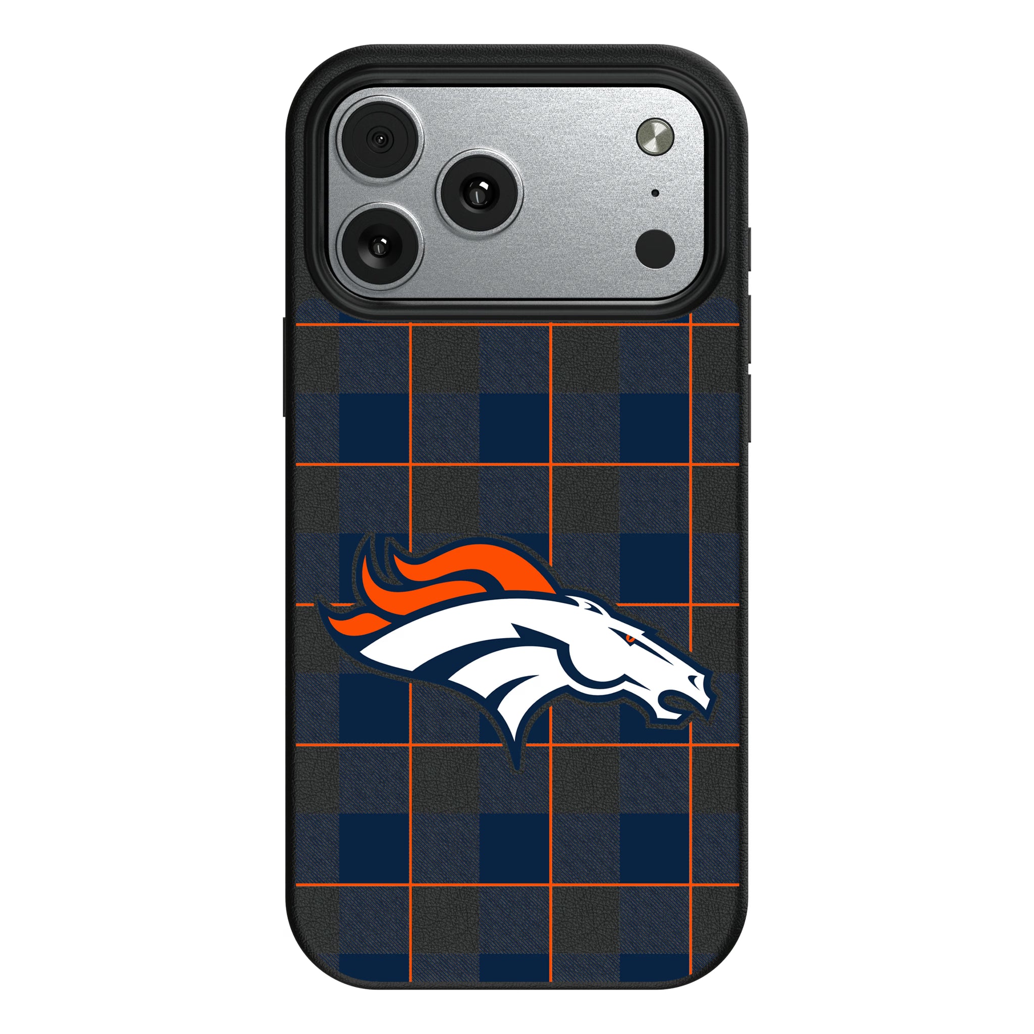 Denver Broncos Plaid iPhone MagSafe Compatible Phone Case for Apple iPhone#Device_iPhone 17 Pro Max