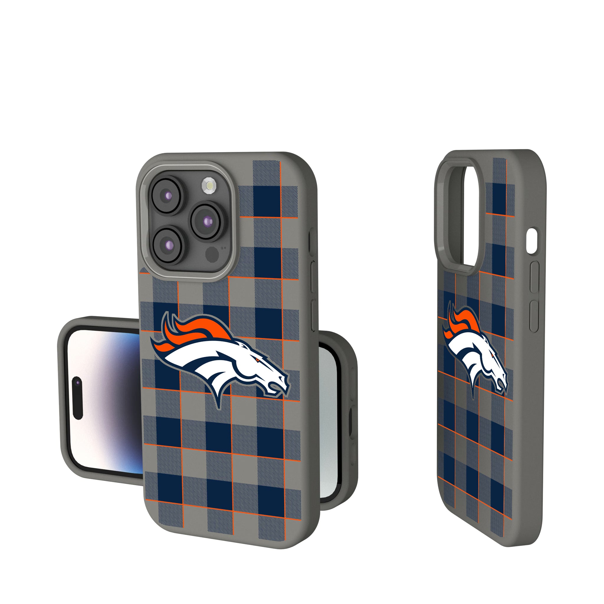 Denver Broncos Plaid iPhone Soft Touch Phone Case for Apple iPhone