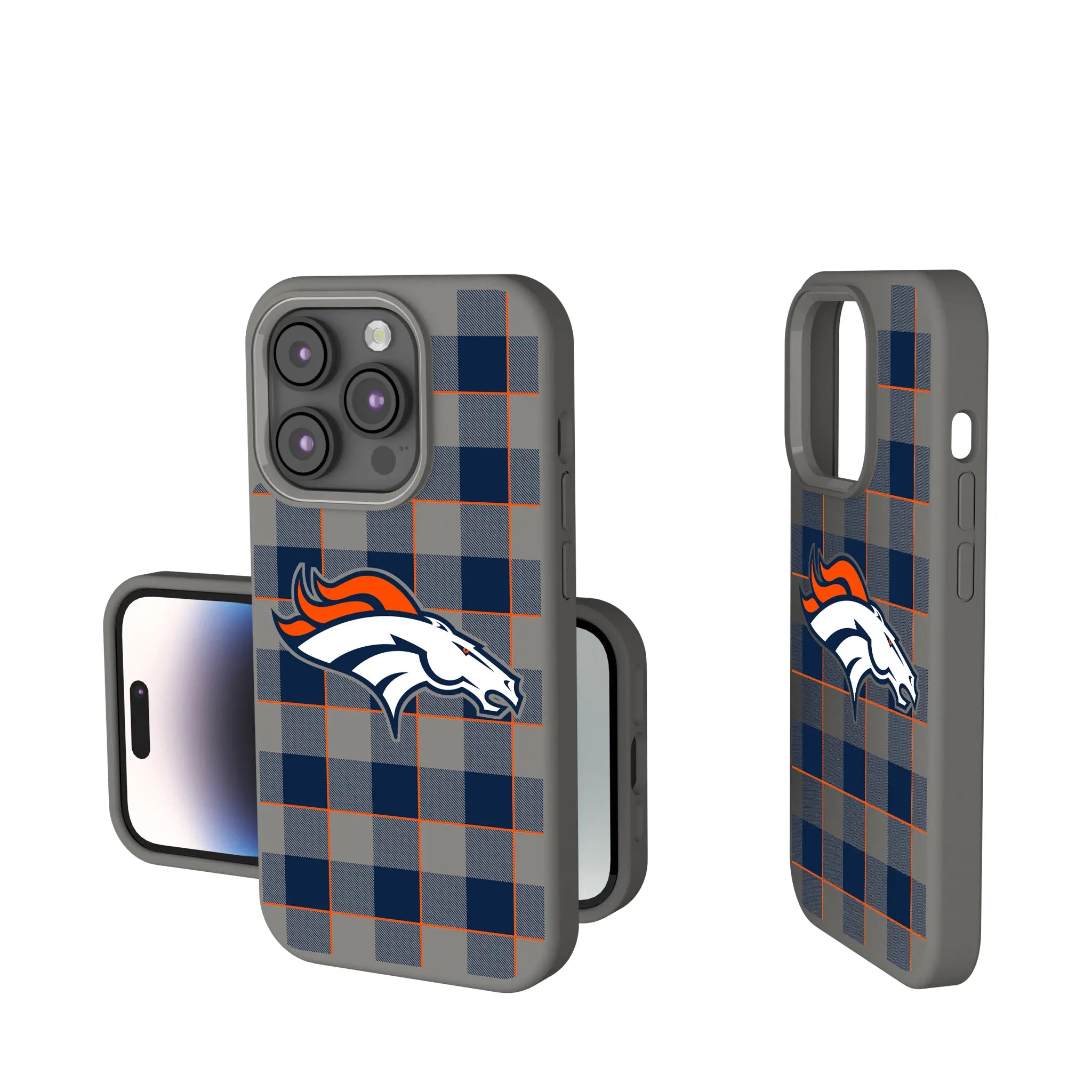 Denver Broncos Plaid iPhone Soft Touch Phone Case for Apple iPhone