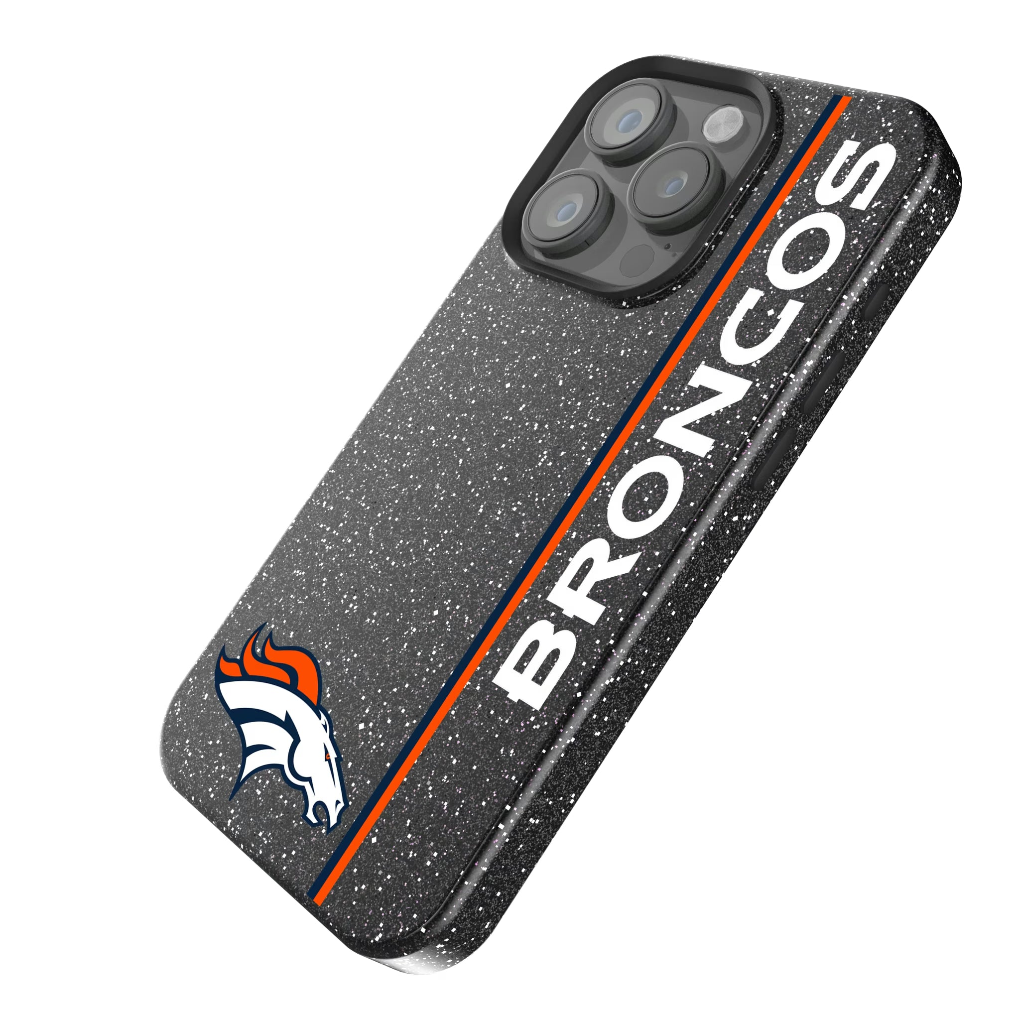 Denver Broncos Sidebar iPhone Bling Phone Case for Apple iPhone - Isometric View