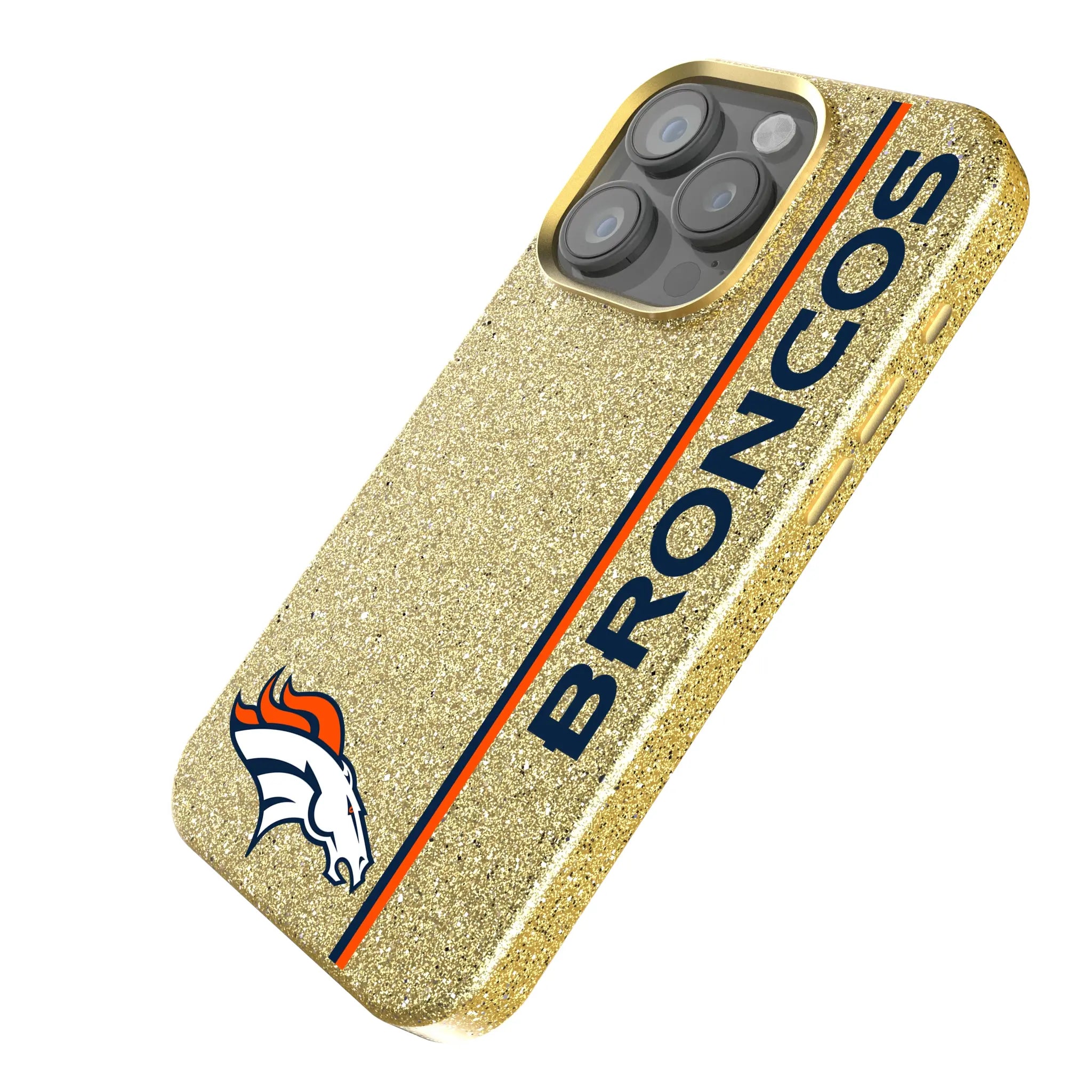 Denver Broncos Sidebar iPhone Bling Phone Case for Apple iPhone - Isometric View