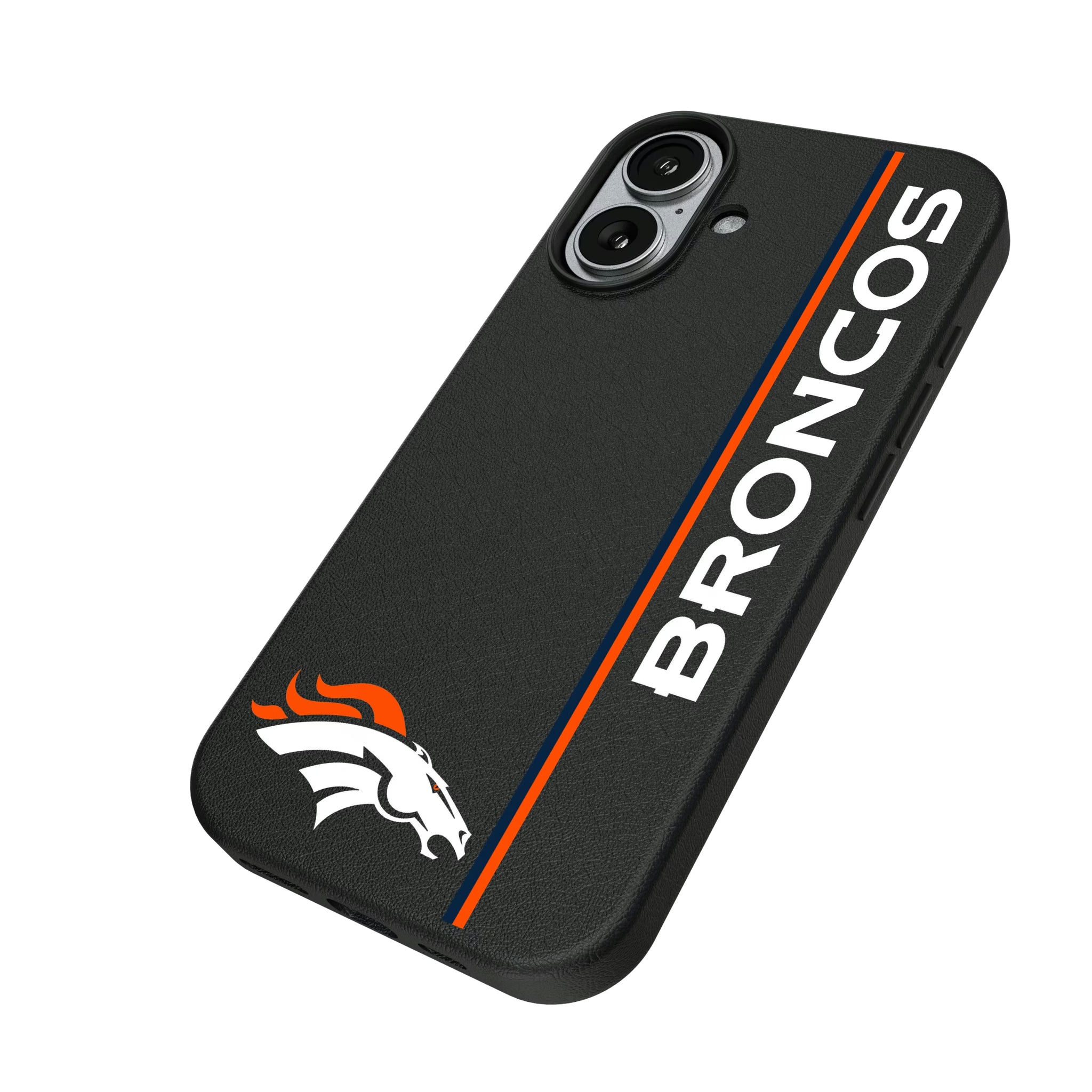 Denver Broncos Sidebar iPhone MagSafe Compatible Phone Case for Apple iPhone - Isometric View#Device_iPhone 17