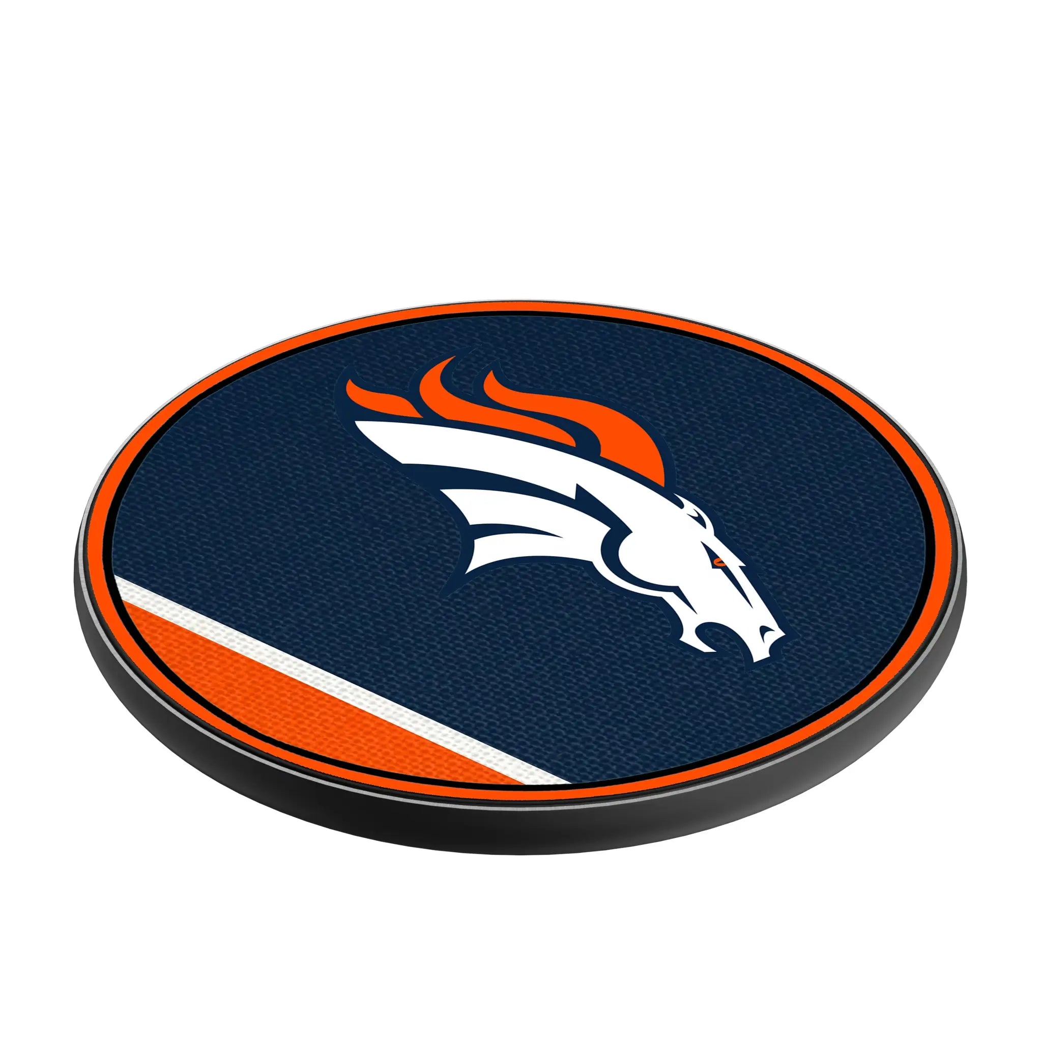 Denver Broncos Stripe 15-Watt Wireless Charger - Isometric View