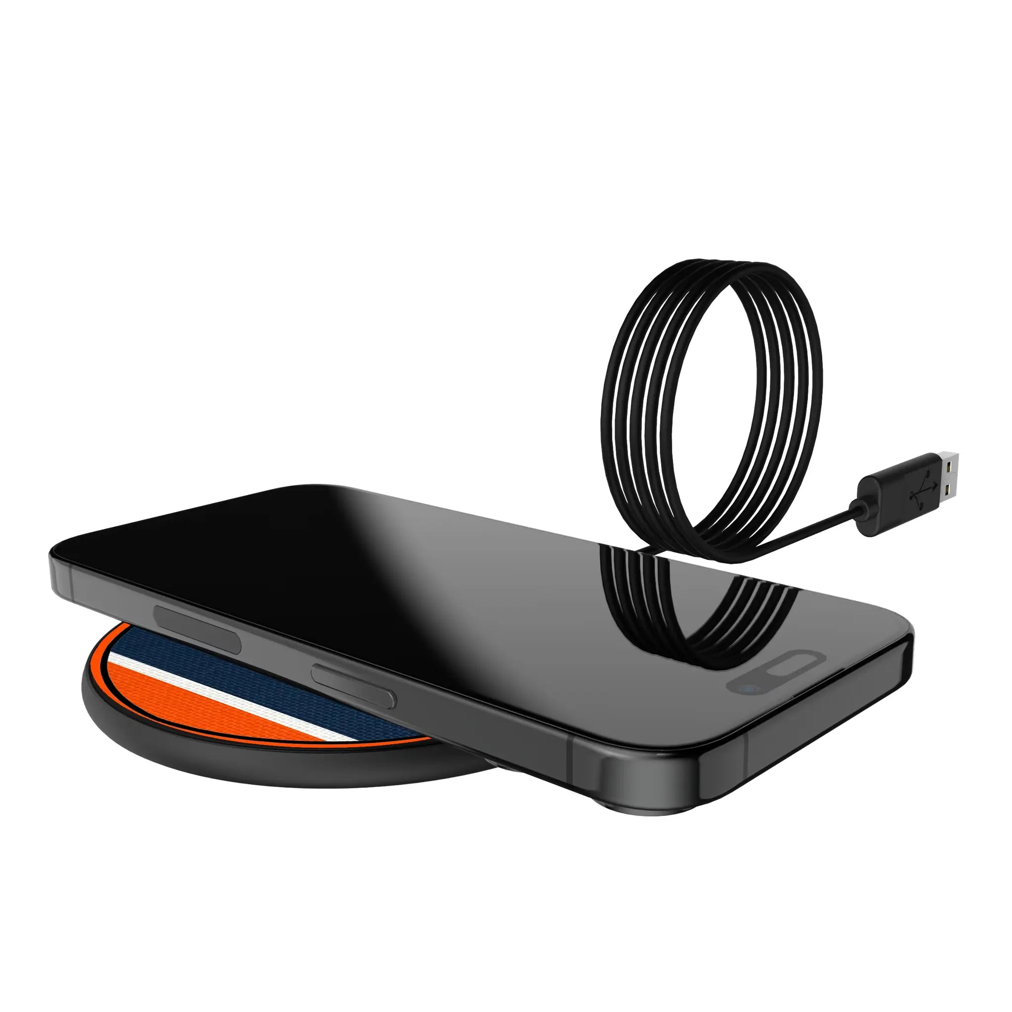 Denver Broncos Stripe 15-Watt Wireless Charger - Lifestyle