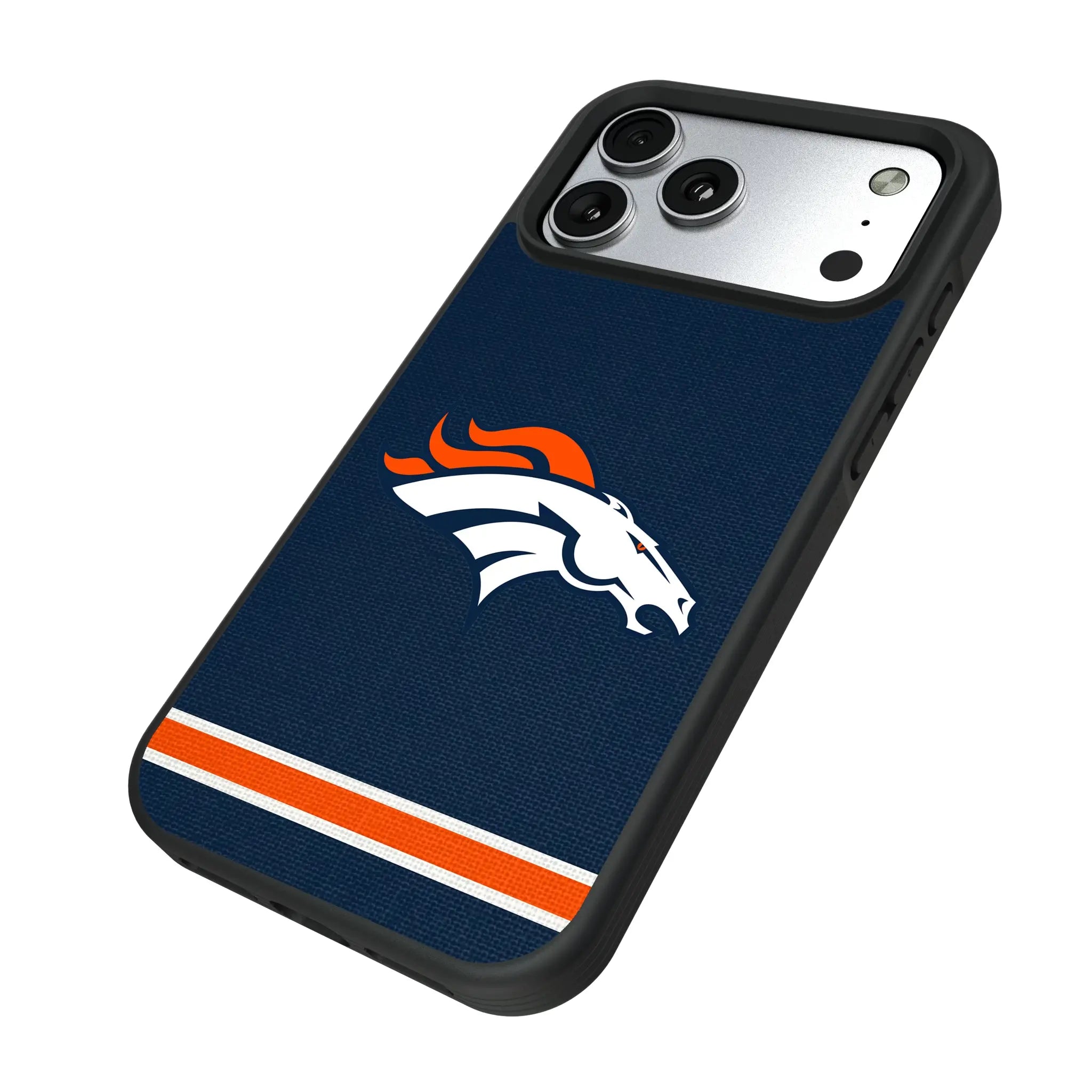 Denver Broncos Stripe iPhone Bump Phone Case for Apple iPhone - Isometric View#Device_iPhone 17 Pro Max