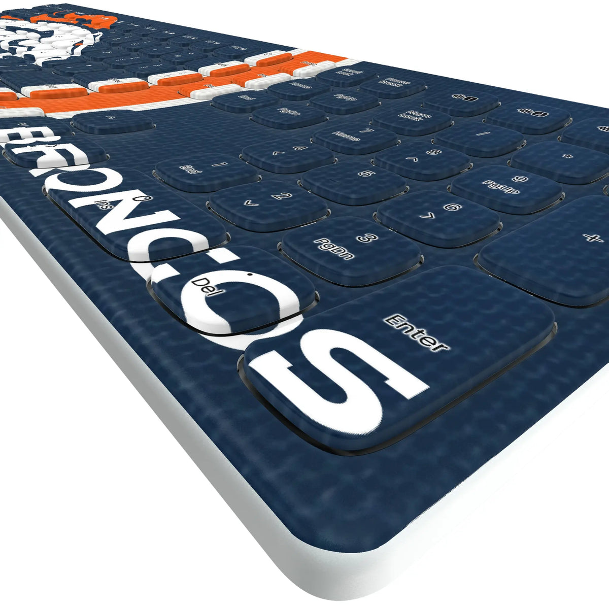 Denver Broncos Stripe KKB605 Curved Wireless Keyboard - Detail
