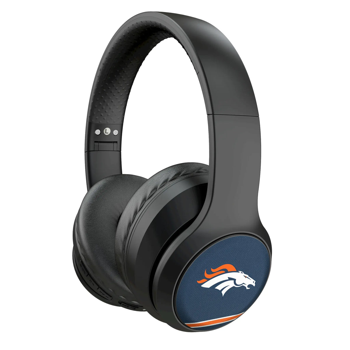 Denver Broncos Stripe Wireless Over-Ear Headphones With Case