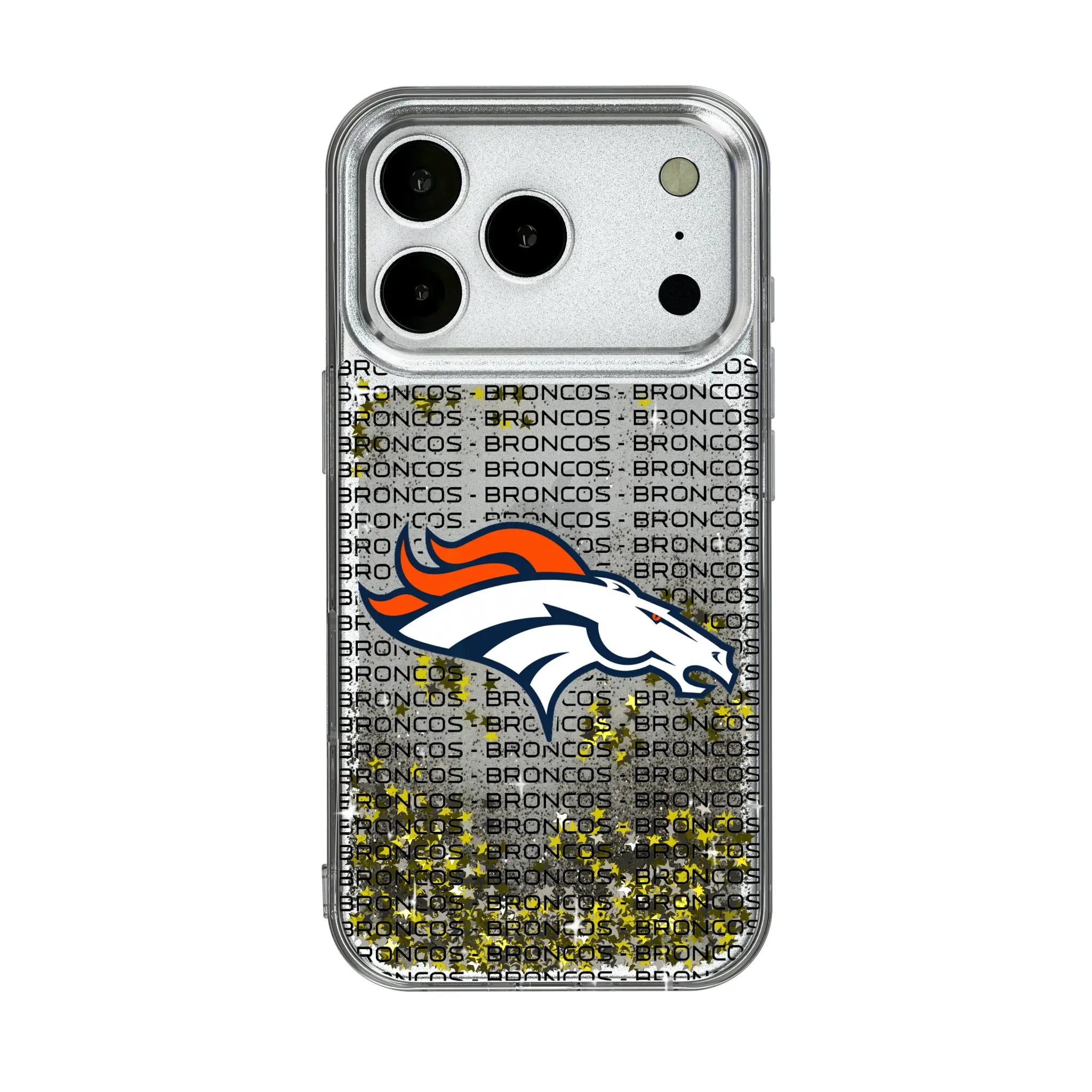 Denver Broncos Text Backdrop iPhone Glitter Phone Case for Apple iPhone