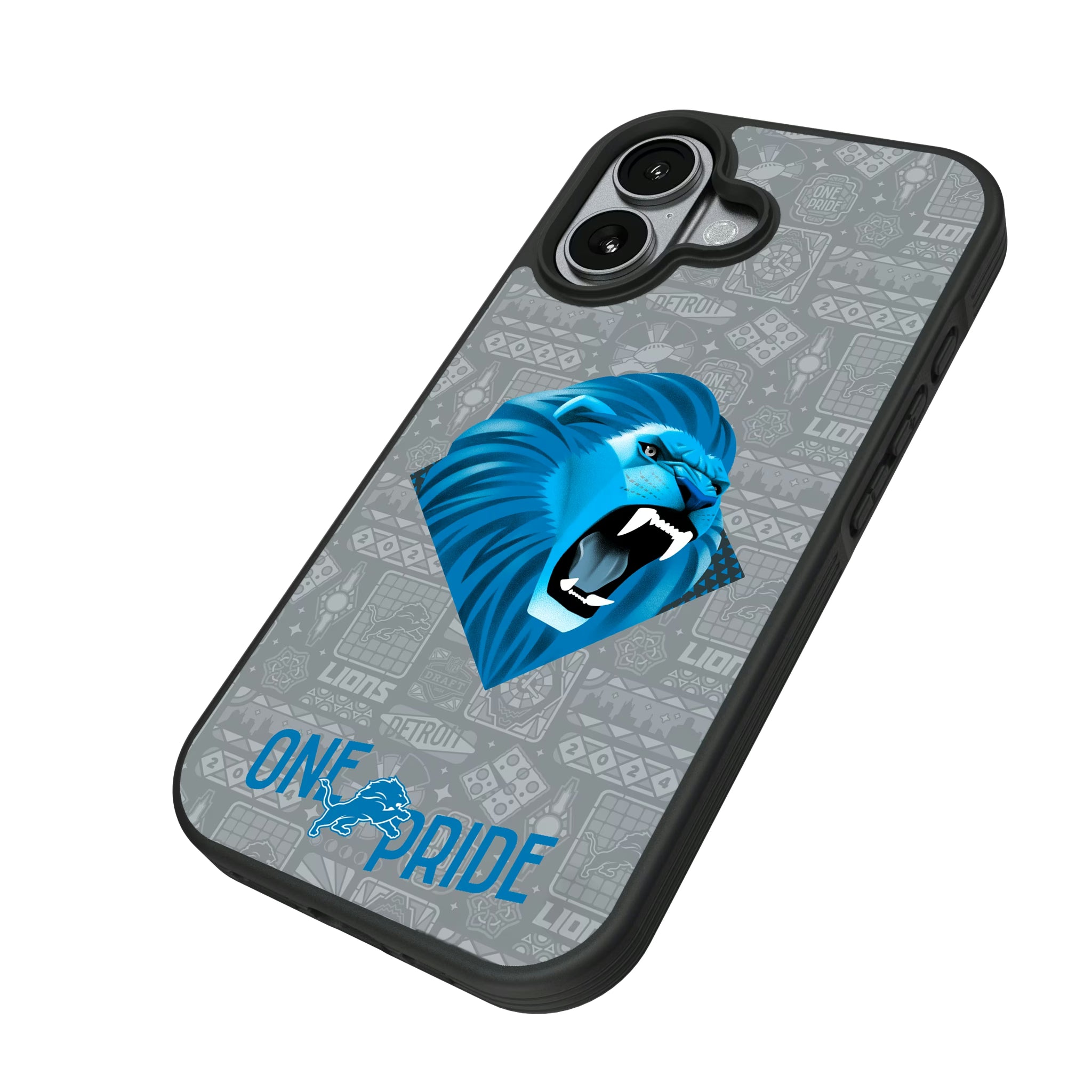 Detroit Lions Deco iPhone Bump Phone Case for Apple iPhone - Isometric View#Device_iPhone 17