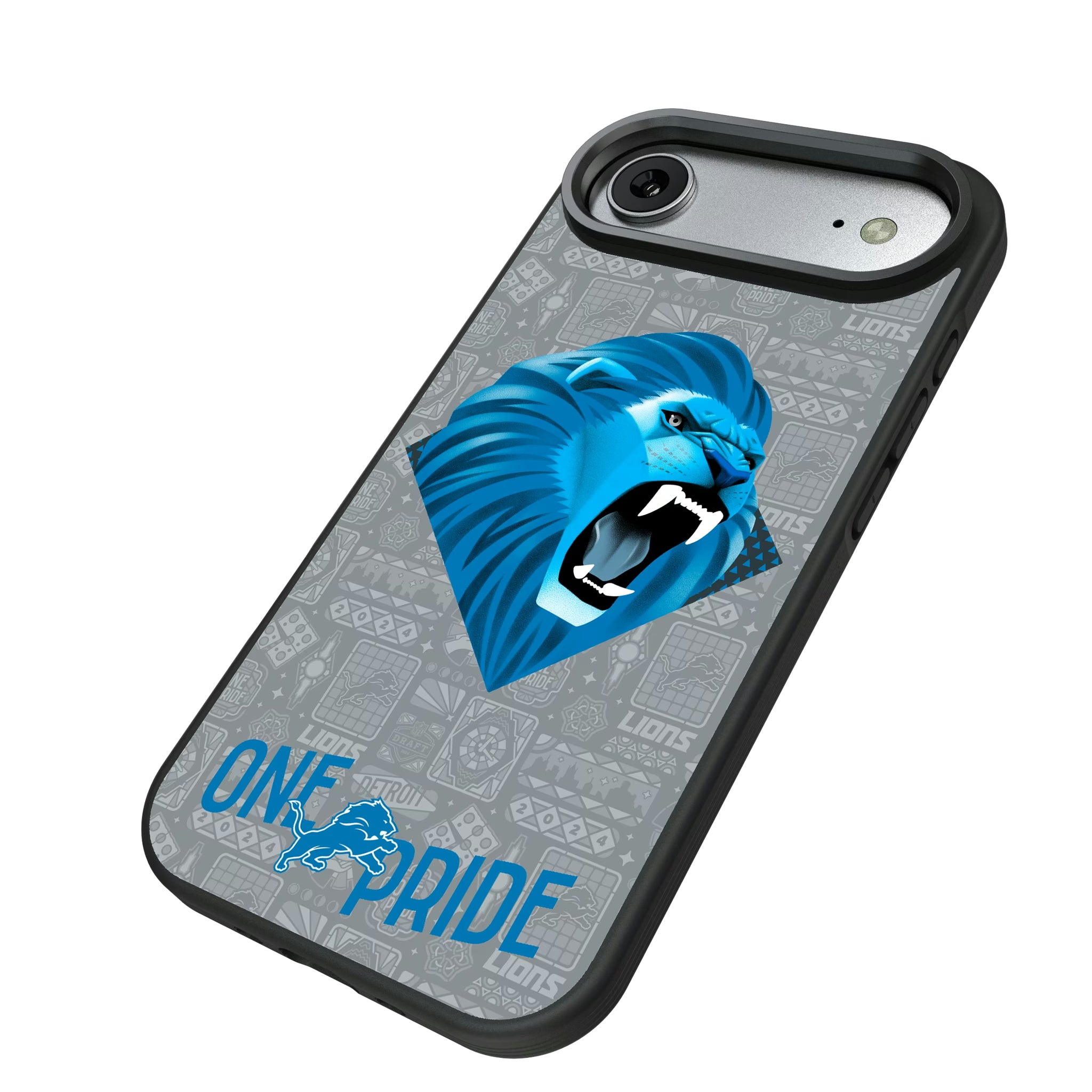 Detroit Lions Deco iPhone Bump Phone Case for Apple iPhone - Isometric View#Device_iPhone Air