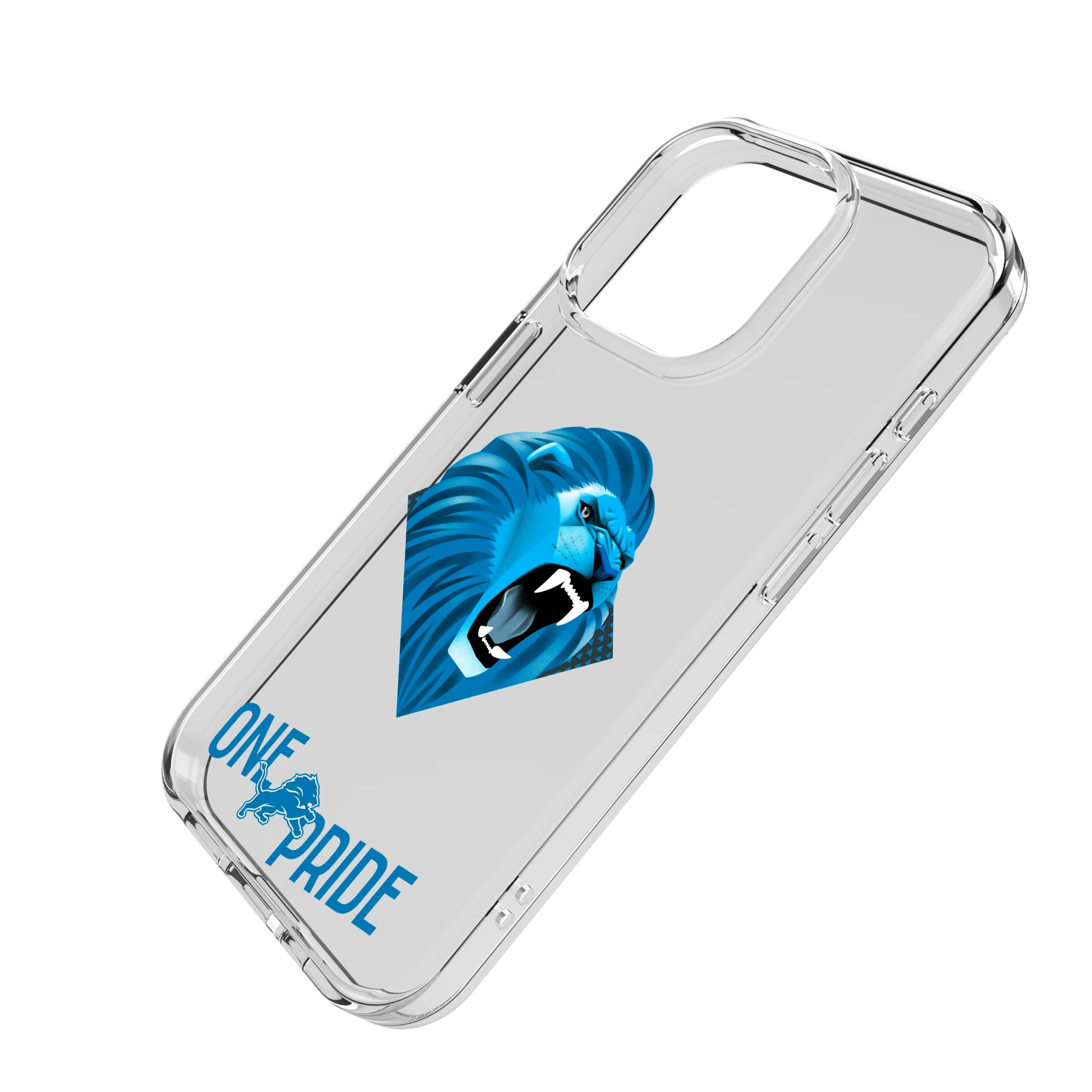 Detroit Lions Deco iPhone Clear Phone Case for Apple iPhone - Isometric View