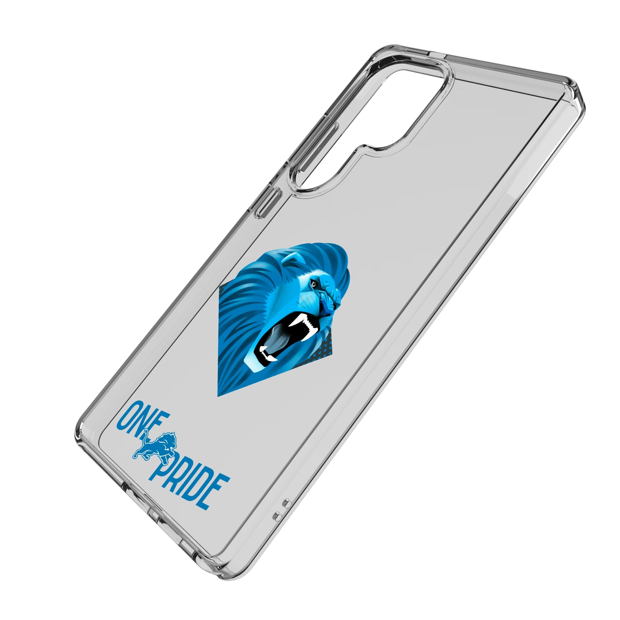 Detroit Lions Deco Galaxy Clear Phone Case for Samsung Galaxy - Isometric View