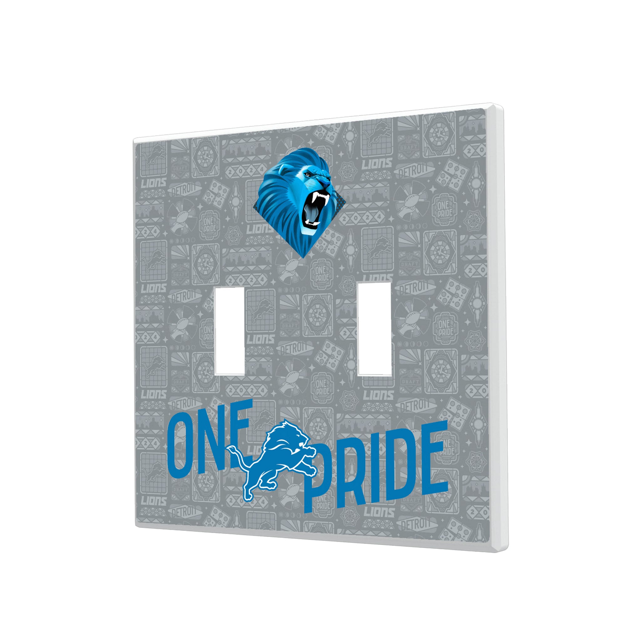 Detroit Lions Deco Hidden-Screw Light Switch Plate#Style_Double Toggle