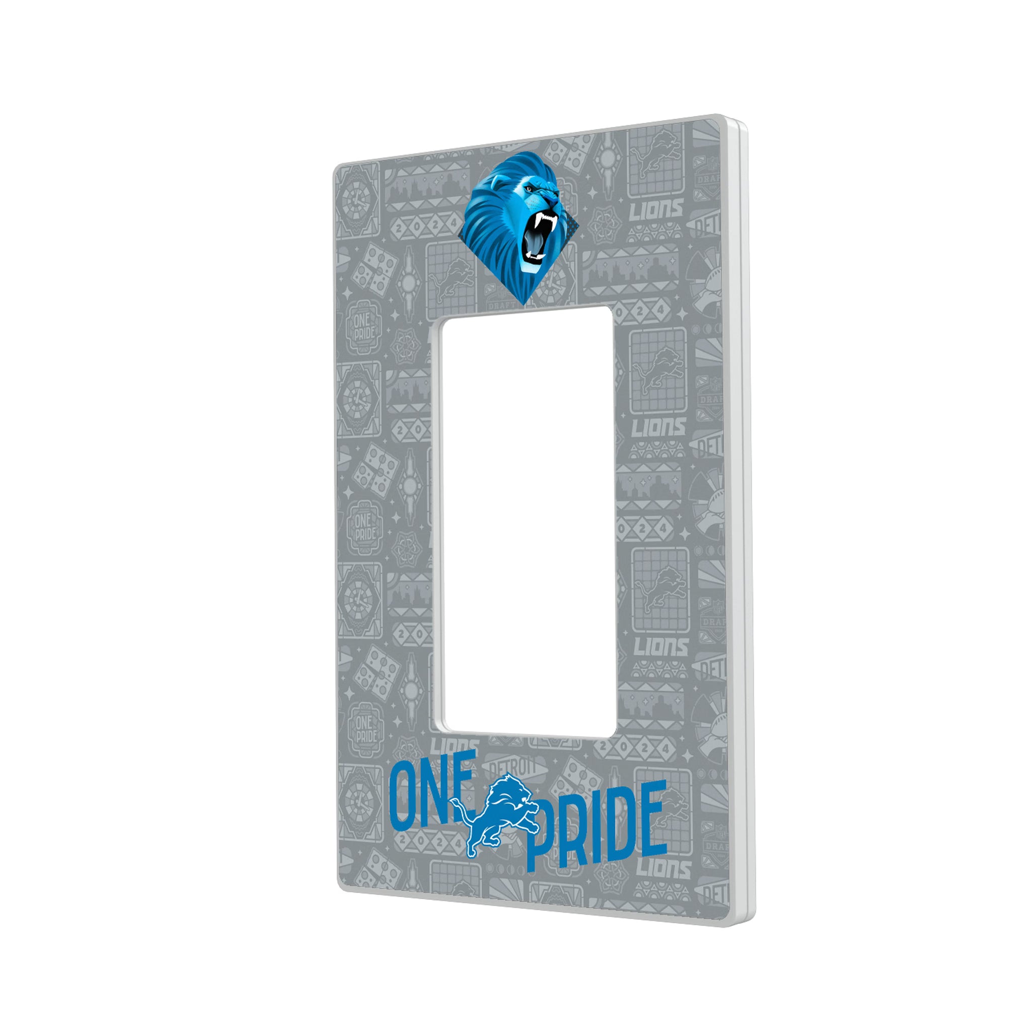 Detroit Lions Deco Hidden-Screw Light Switch Plate#Style_Single Rocker
