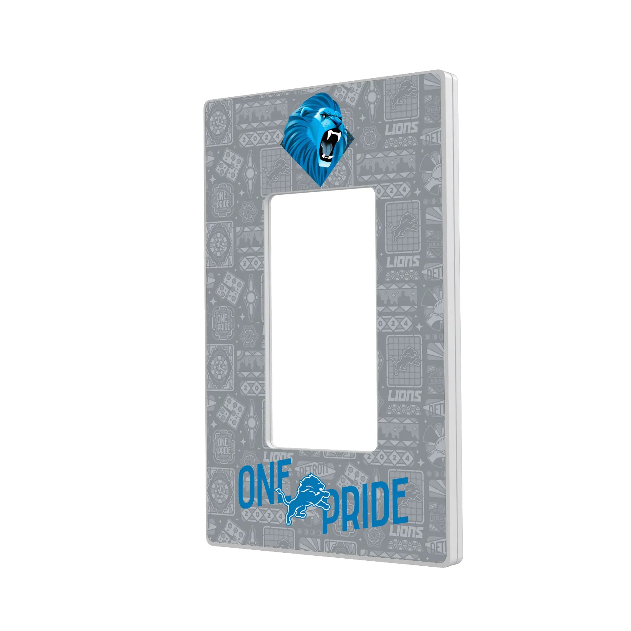 Detroit Lions Deco Hidden-Screw Light Switch Plate#Style_Single Rocker