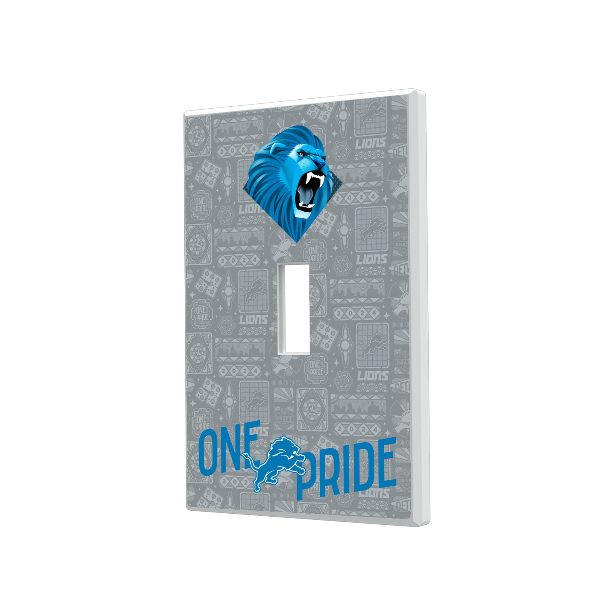 Detroit Lions Deco Hidden-Screw Light Switch Plate#Style_Single Toggle