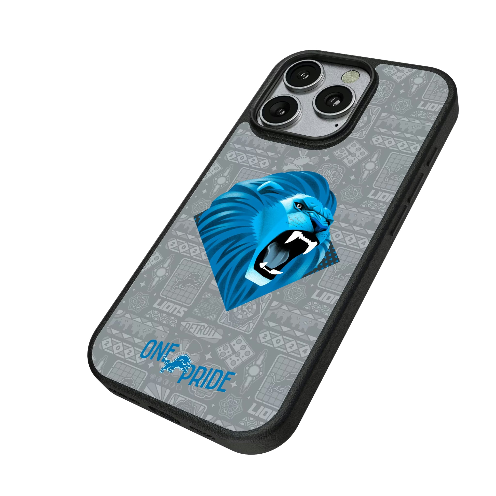 Detroit Lions Deco iPhone MagSafe Compatible Phone Case for Apple iPhone - Isometric View