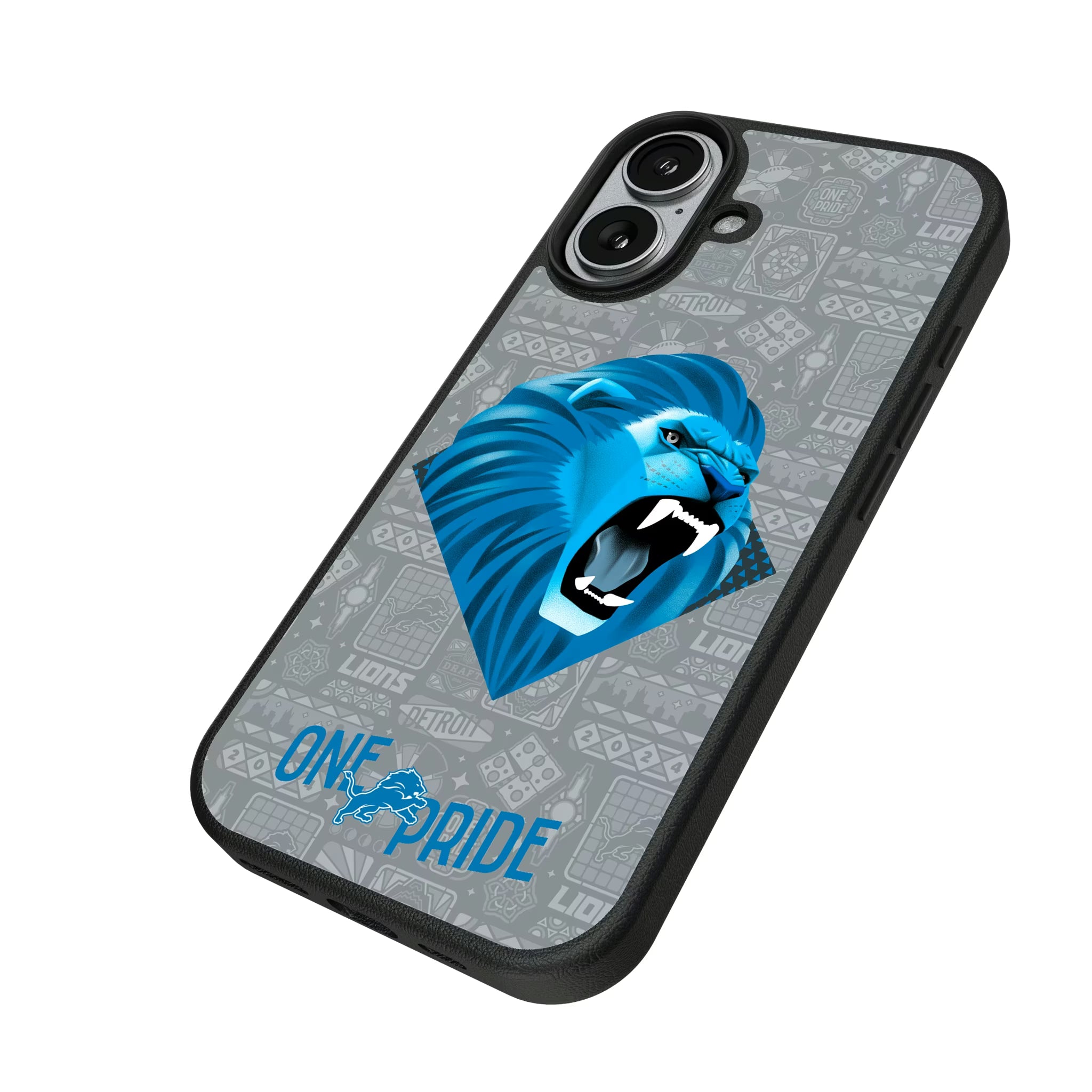 Detroit Lions Deco iPhone MagSafe Compatible Phone Case for Apple iPhone - Isometric View#Device_iPhone 17