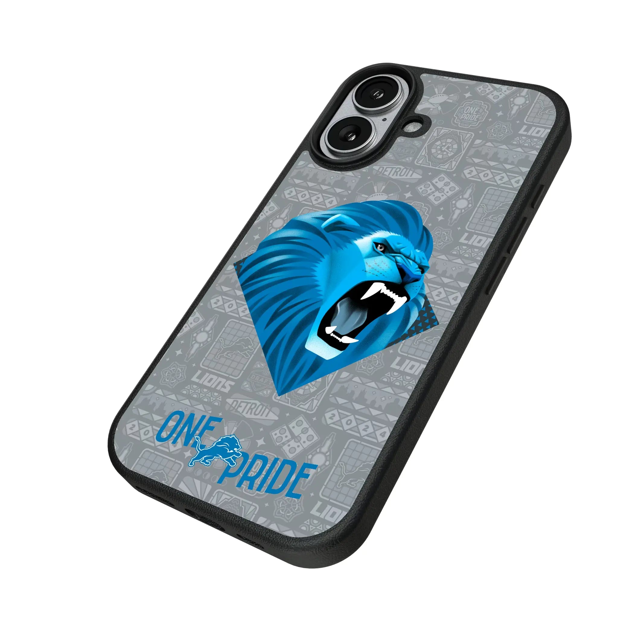Detroit Lions Deco iPhone MagSafe Compatible Phone Case for Apple iPhone - Isometric View#Device_iPhone 17