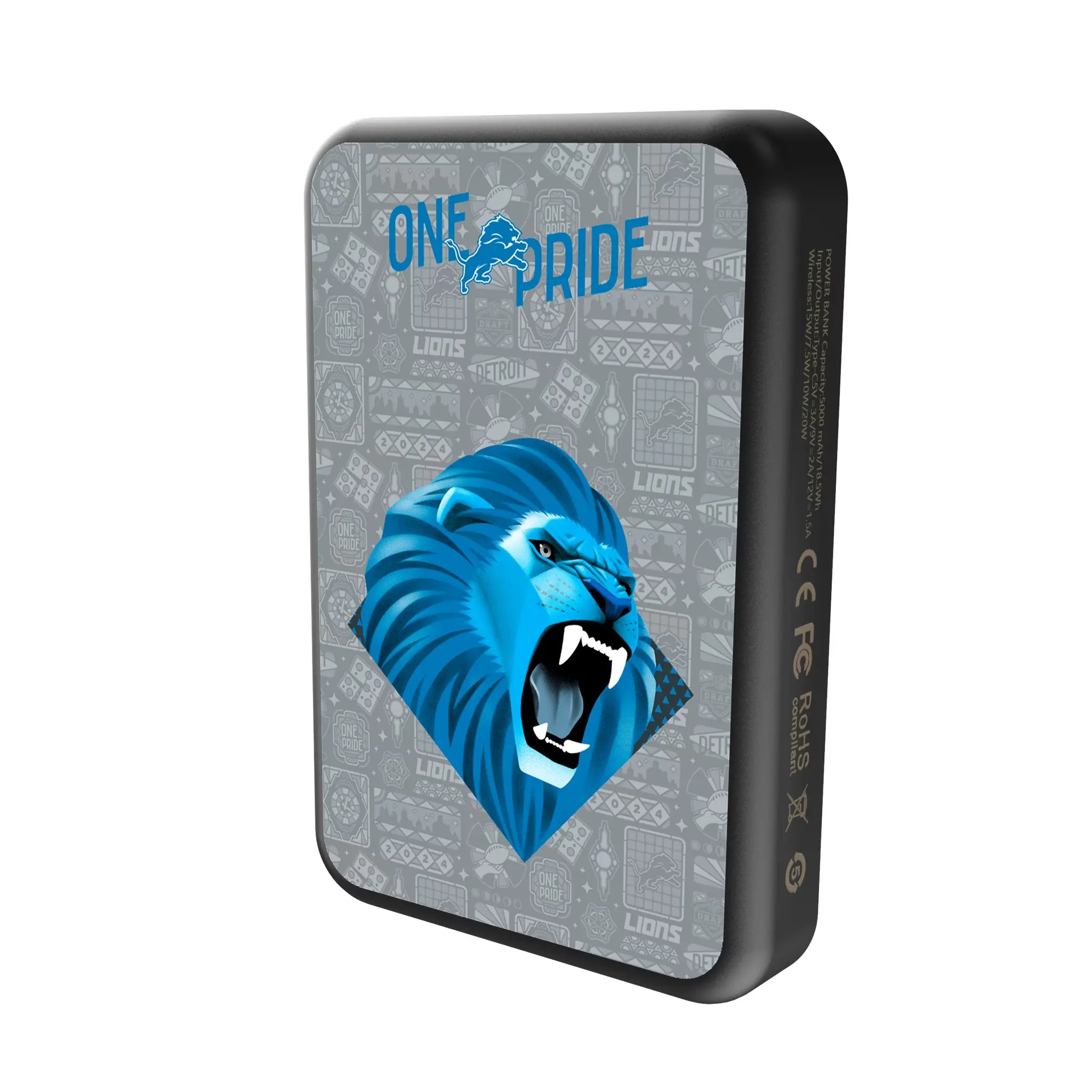Detroit Lions Deco Wireless Mag Power Bank