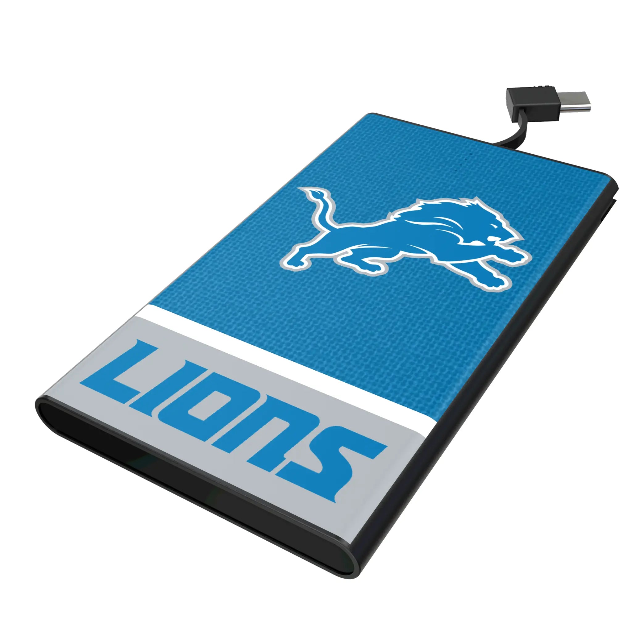 Detroit Lions Endzone Solid 5000mAh Flat Power Bank