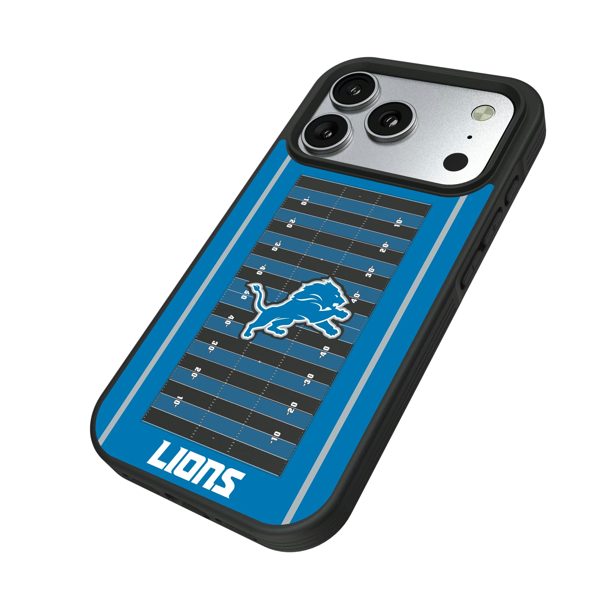 Detroit Lions Field iPhone Bump Phone Case for Apple iPhone - Isometric View#Device_iPhone 17 Pro