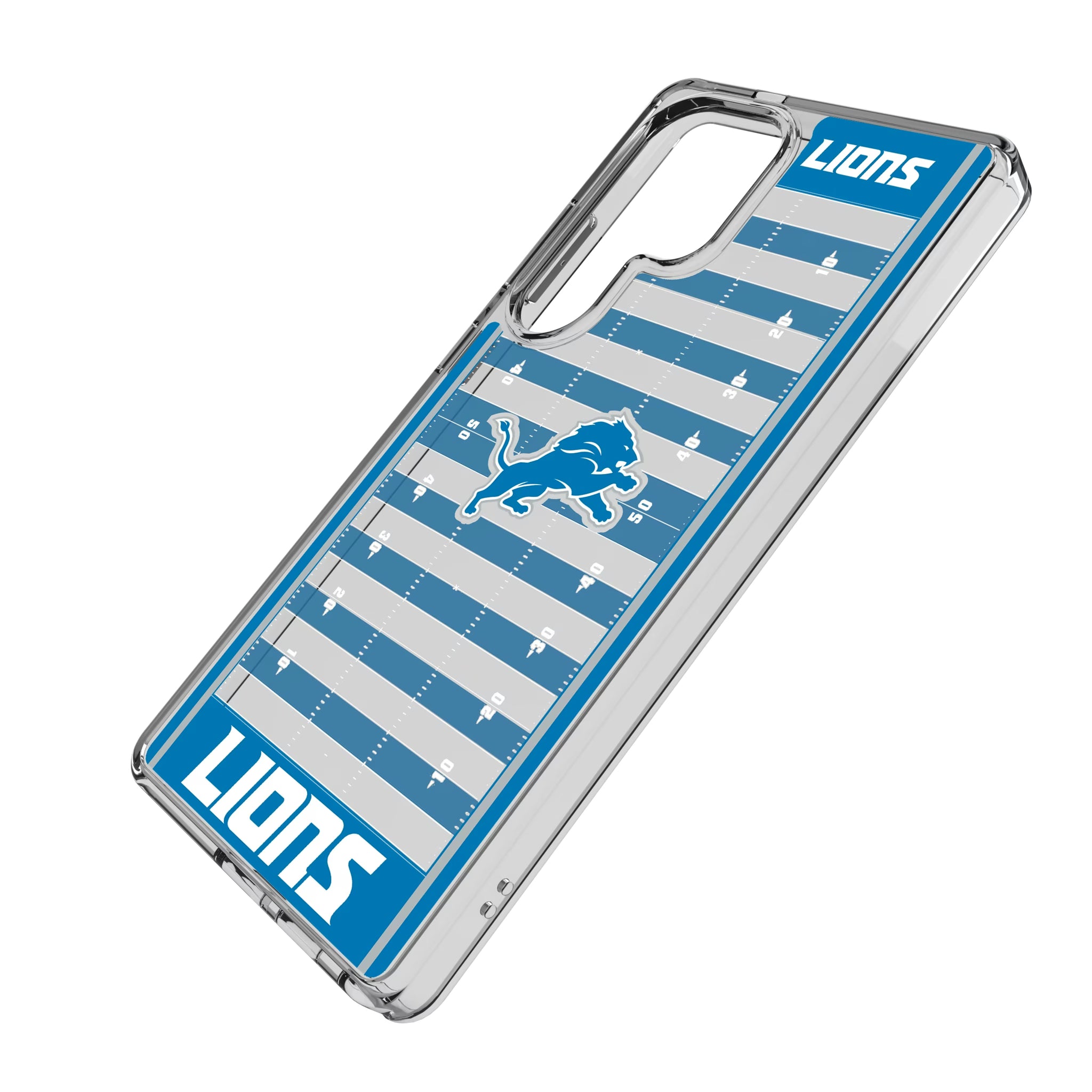 Detroit Lions Field Galaxy Clear Phone Case for Samsung Galaxy - Isometric View