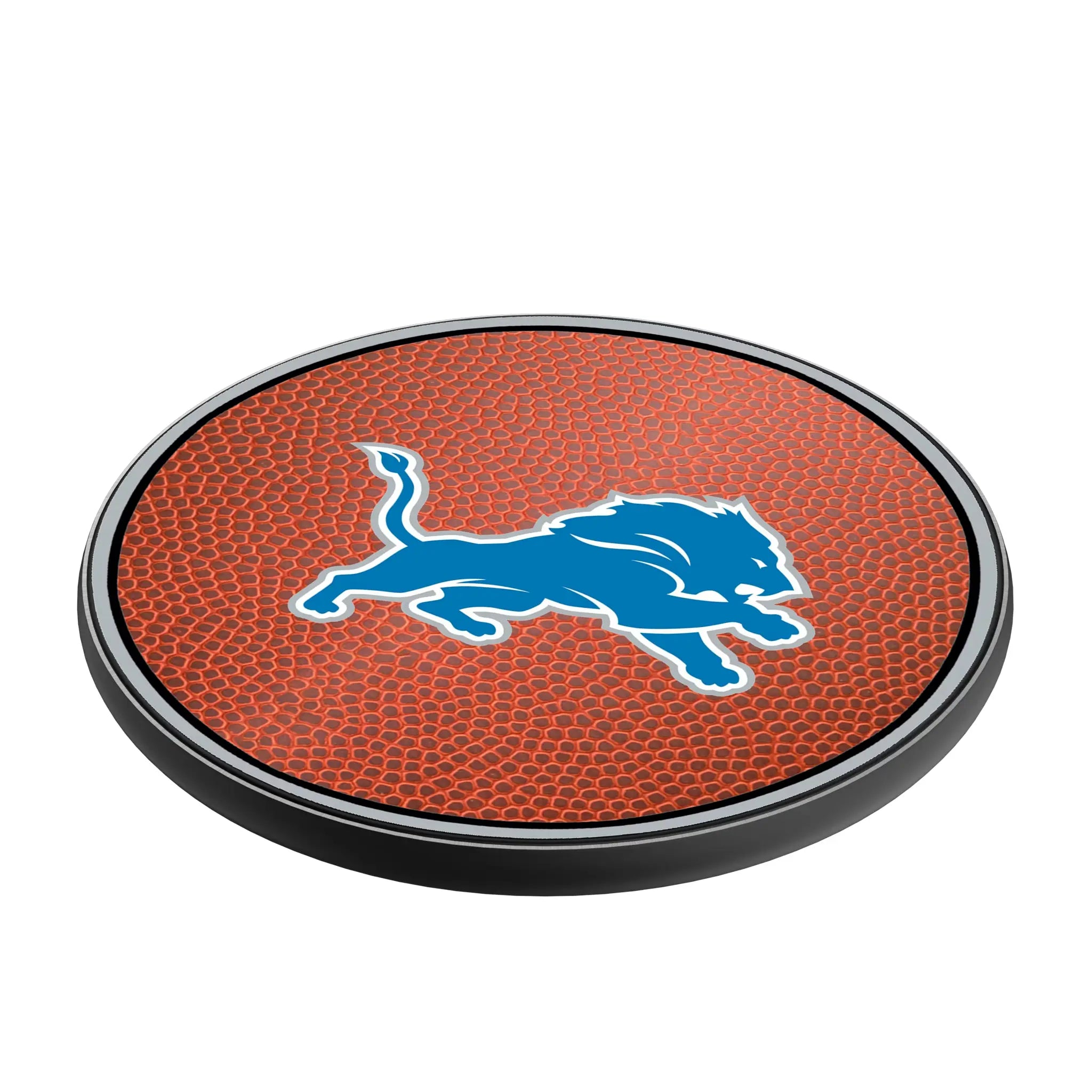 Detroit Lions Football 15-Watt Wireless Charger - Isometric View