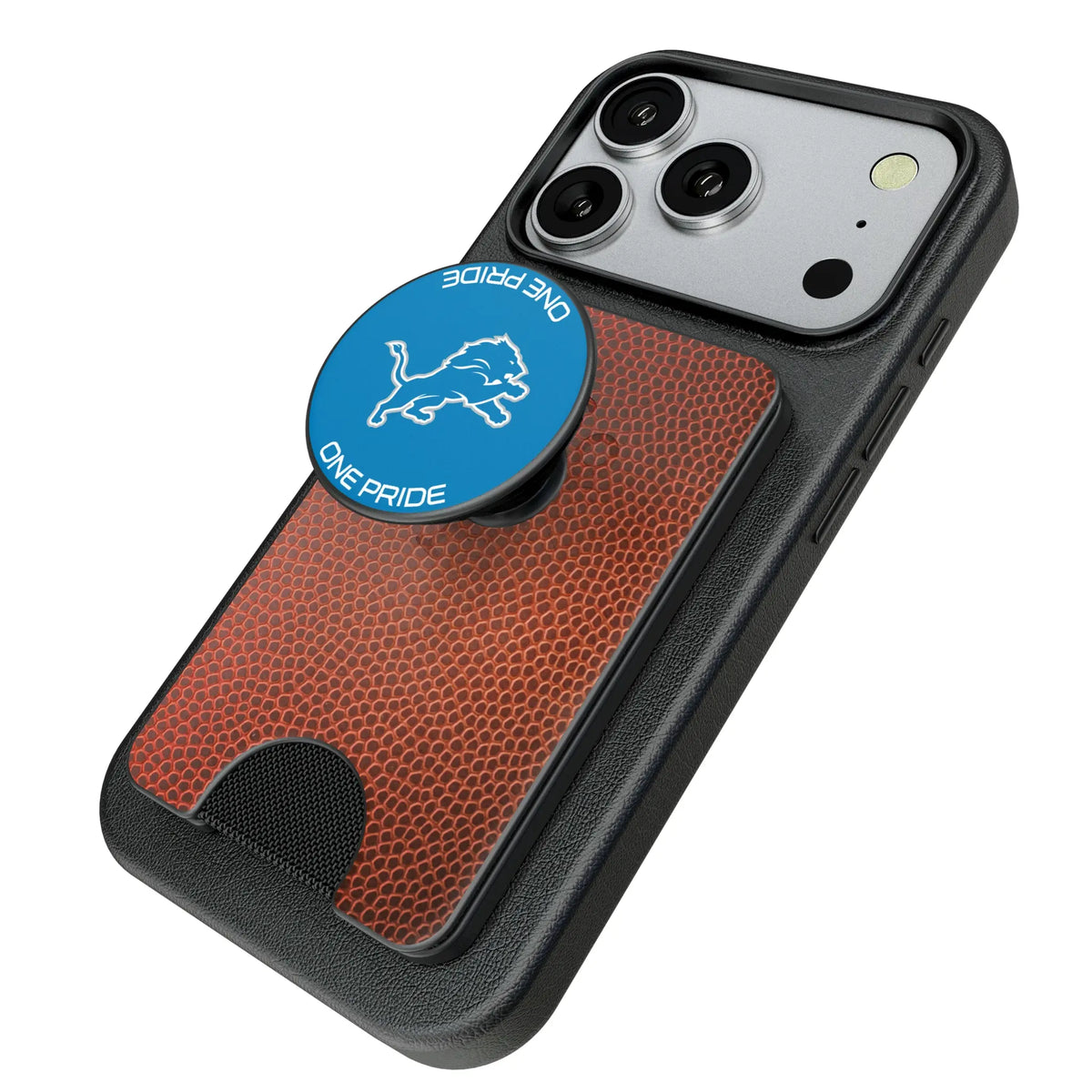 Detroit Lions Football Popsockets Wallet Magnetic - Isometric View