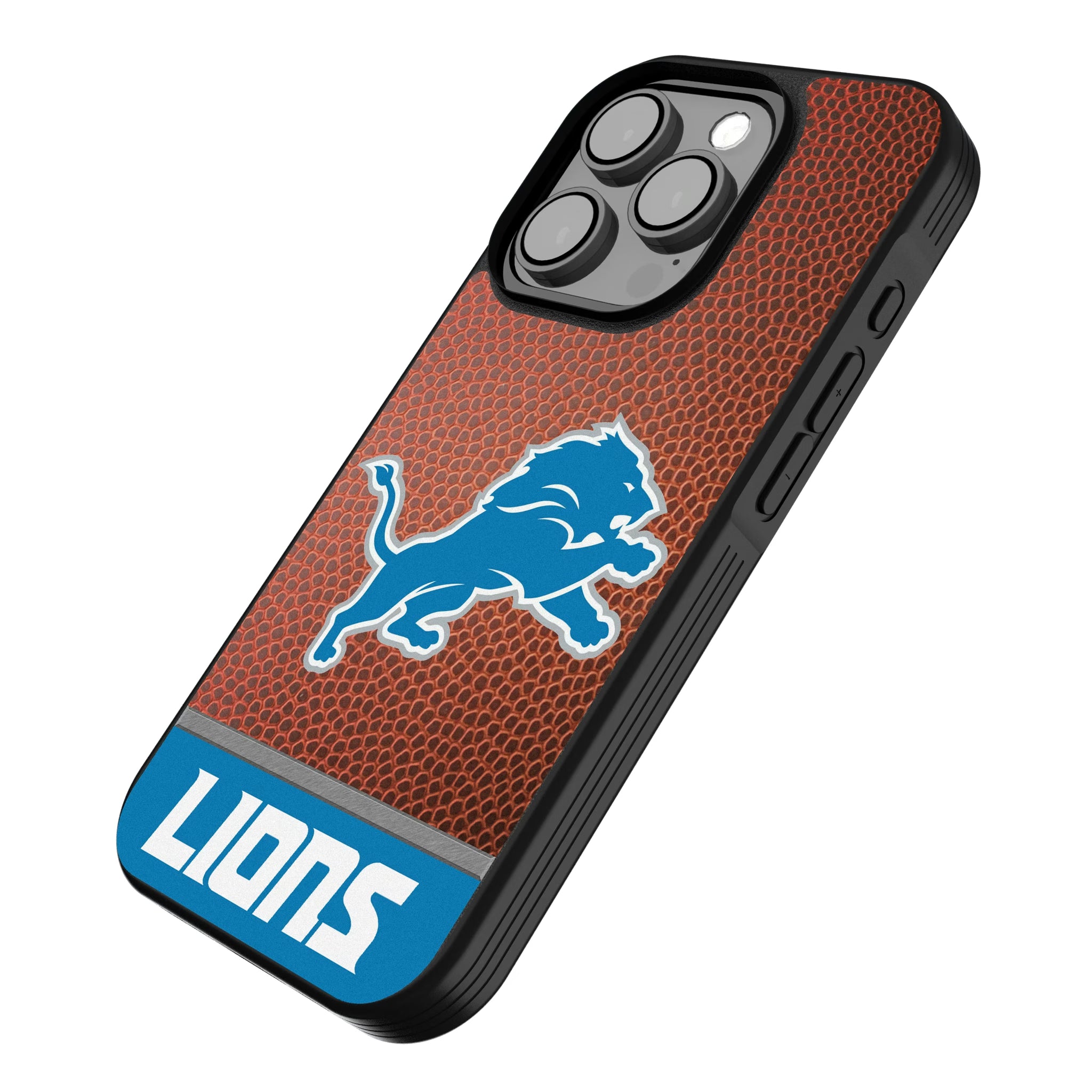 Detroit Lions Football Wordmark iPhone Bump Phone Case for Apple iPhone - Isometric View
