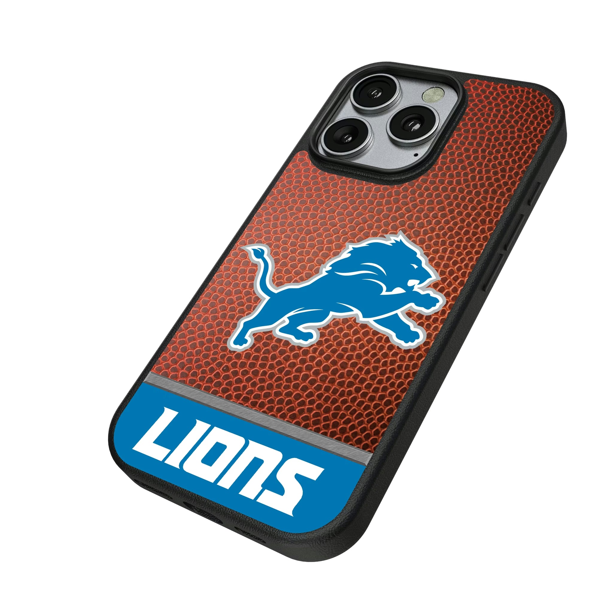 Detroit Lions Football Wordmark iPhone MagSafe Compatible Phone Case for Apple iPhone - Isometric View