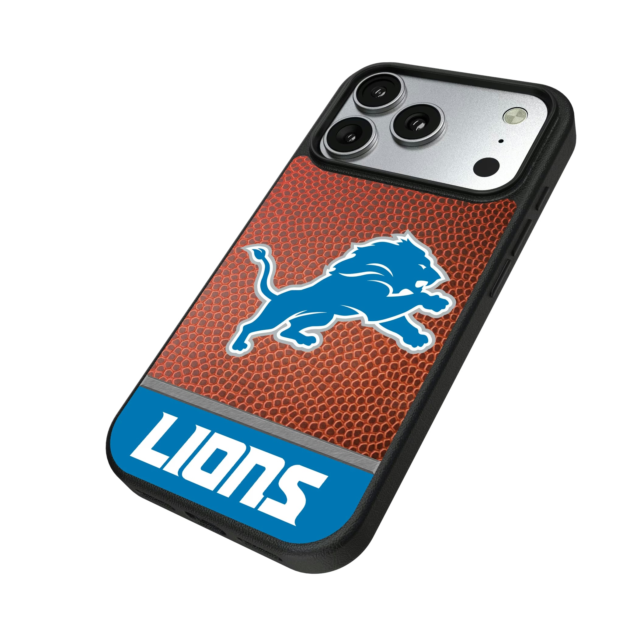 Detroit Lions Football Wordmark iPhone MagSafe Compatible Phone Case for Apple iPhone - Isometric View#Device_iPhone 17 Pro