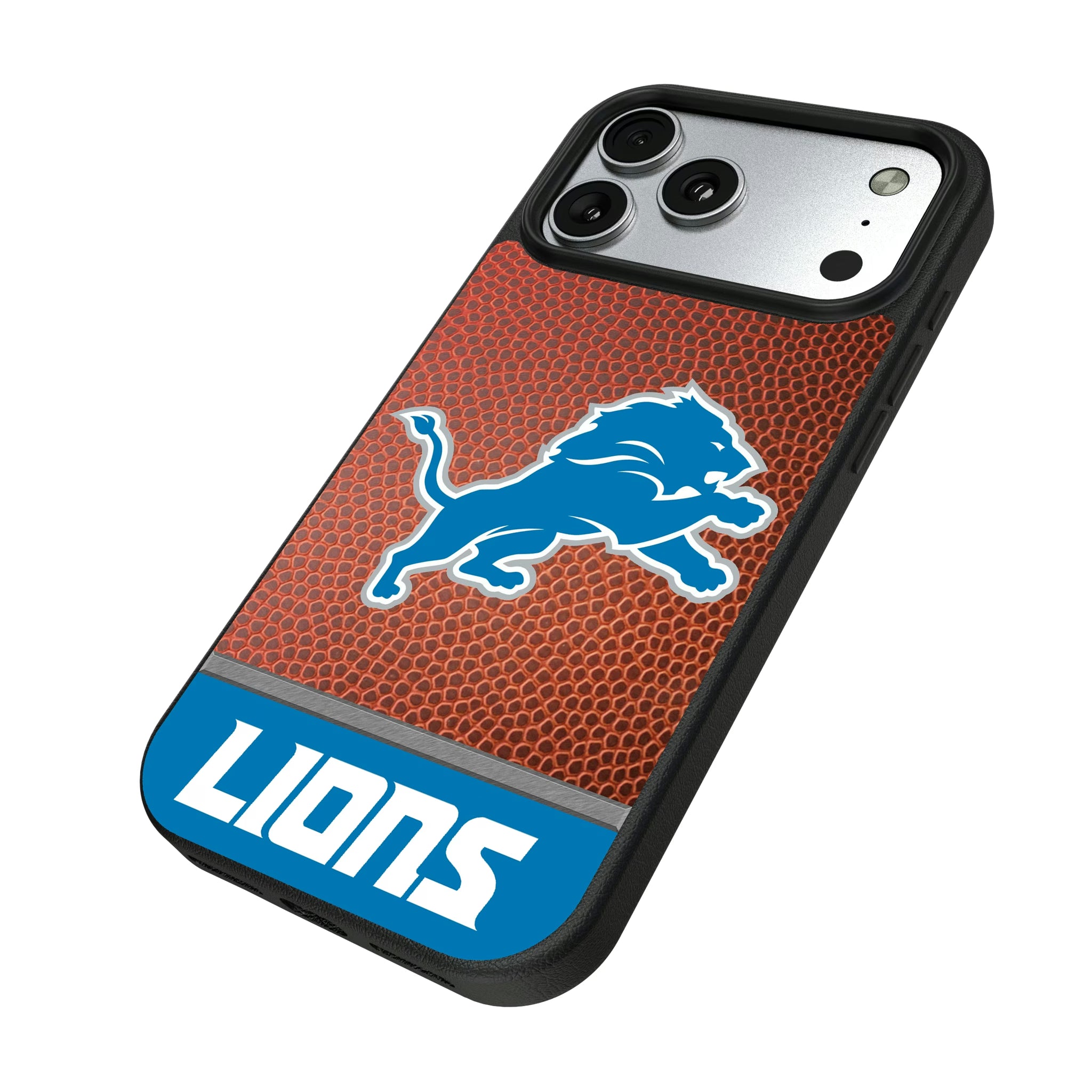 Detroit Lions Football Wordmark iPhone MagSafe Compatible Phone Case for Apple iPhone - Isometric View#Device_iPhone 17 Pro Max