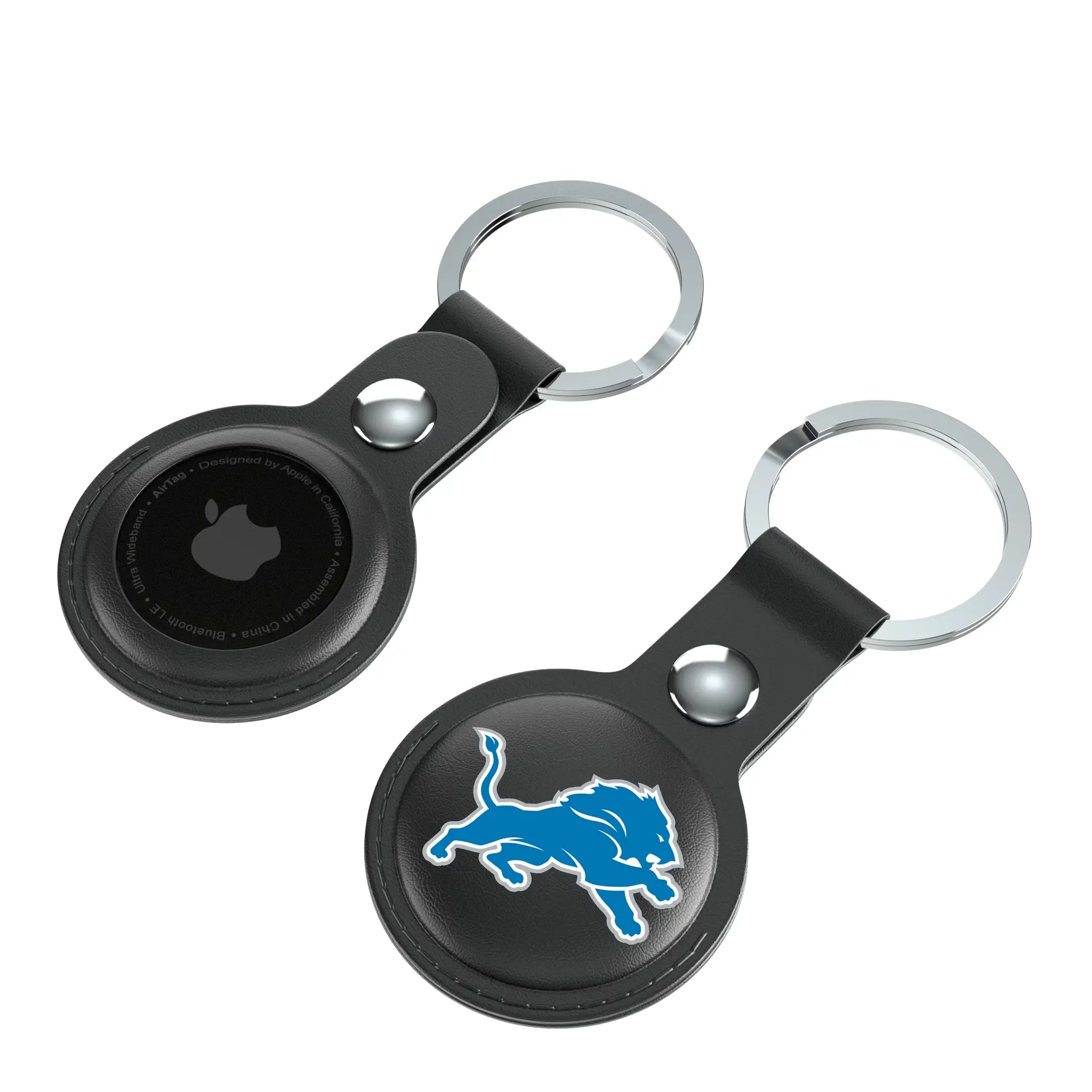 Detroit Lions Insignia AirTag Black Airtag Holder 2-Pack - Isometric View