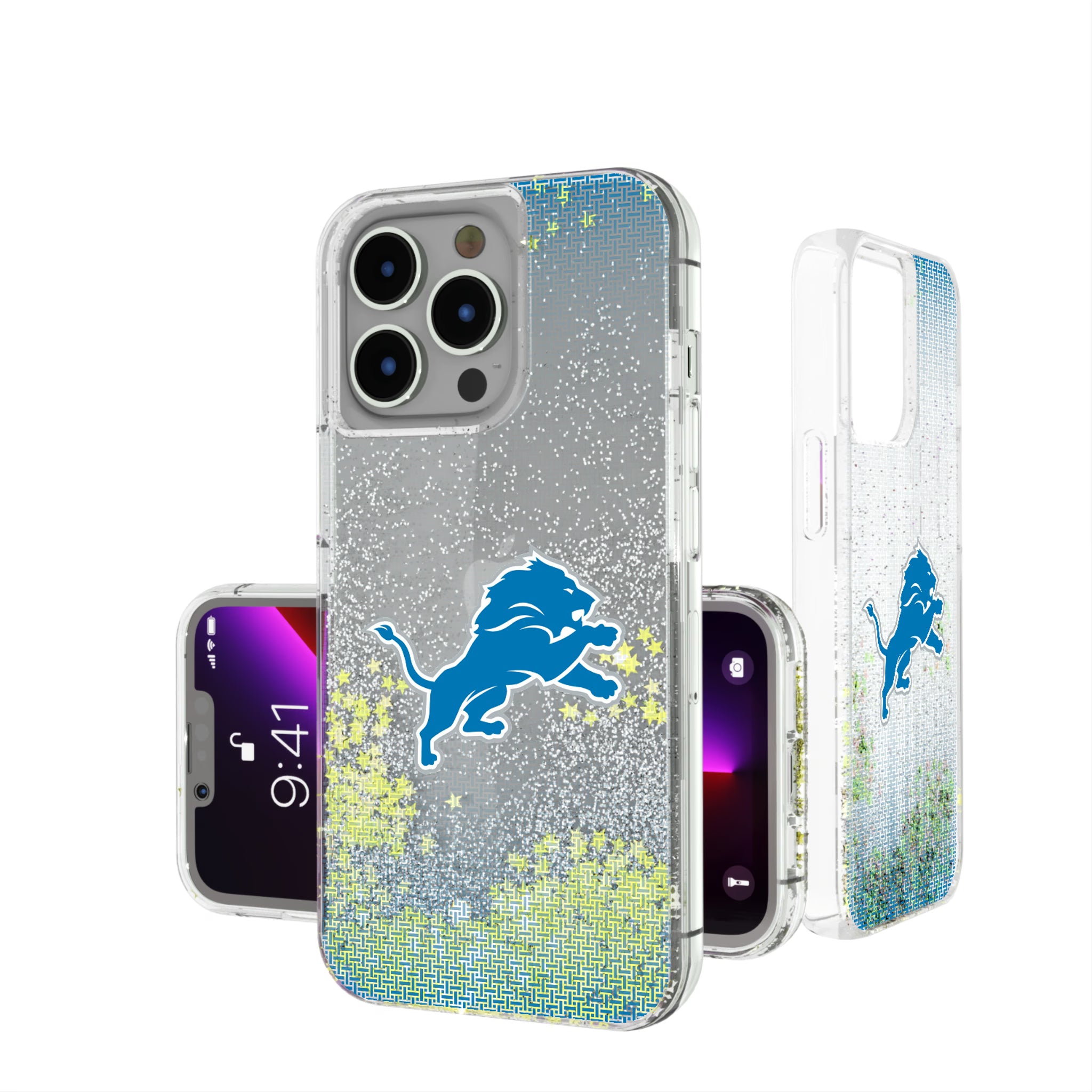 Detroit Lions Linen iPhone Glitter Phone Case for Apple iPhone