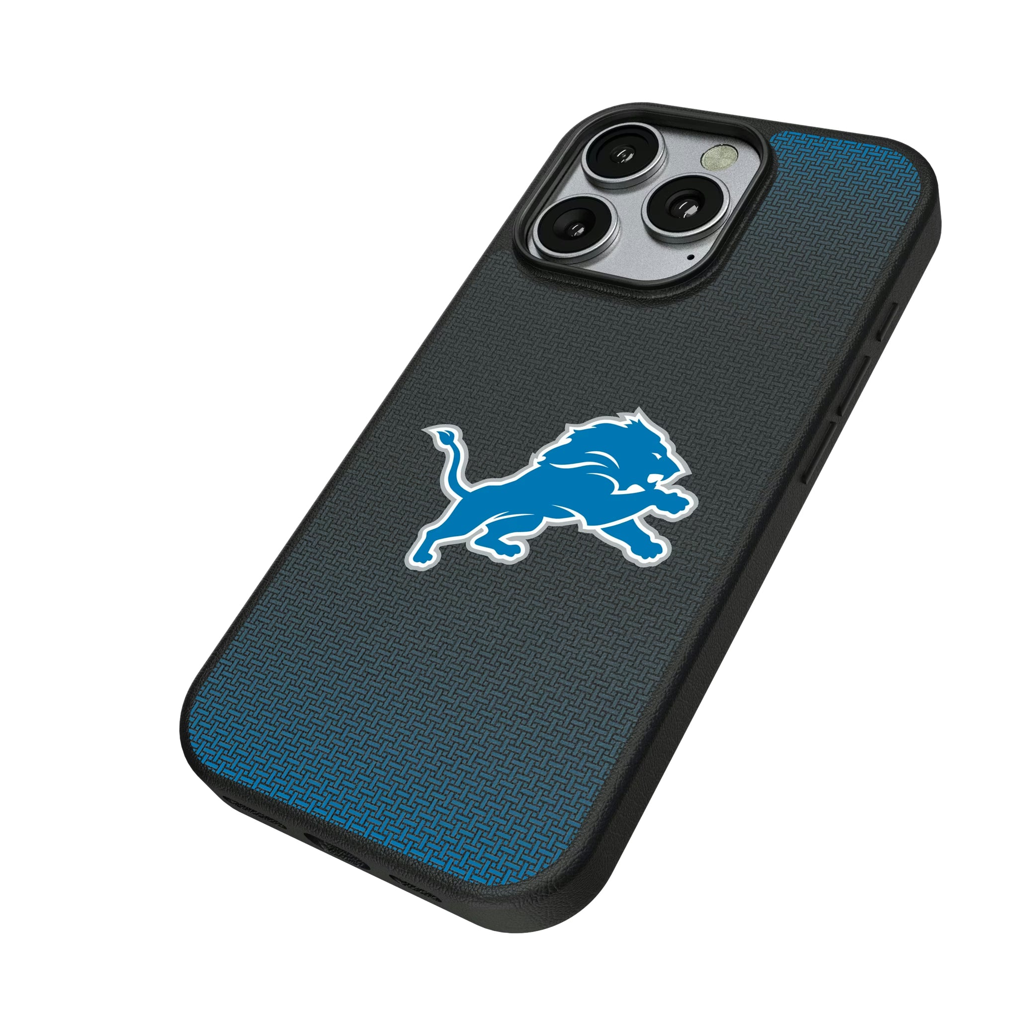 Detroit Lions Linen iPhone MagSafe Compatible Phone Case for Apple iPhone - Isometric View