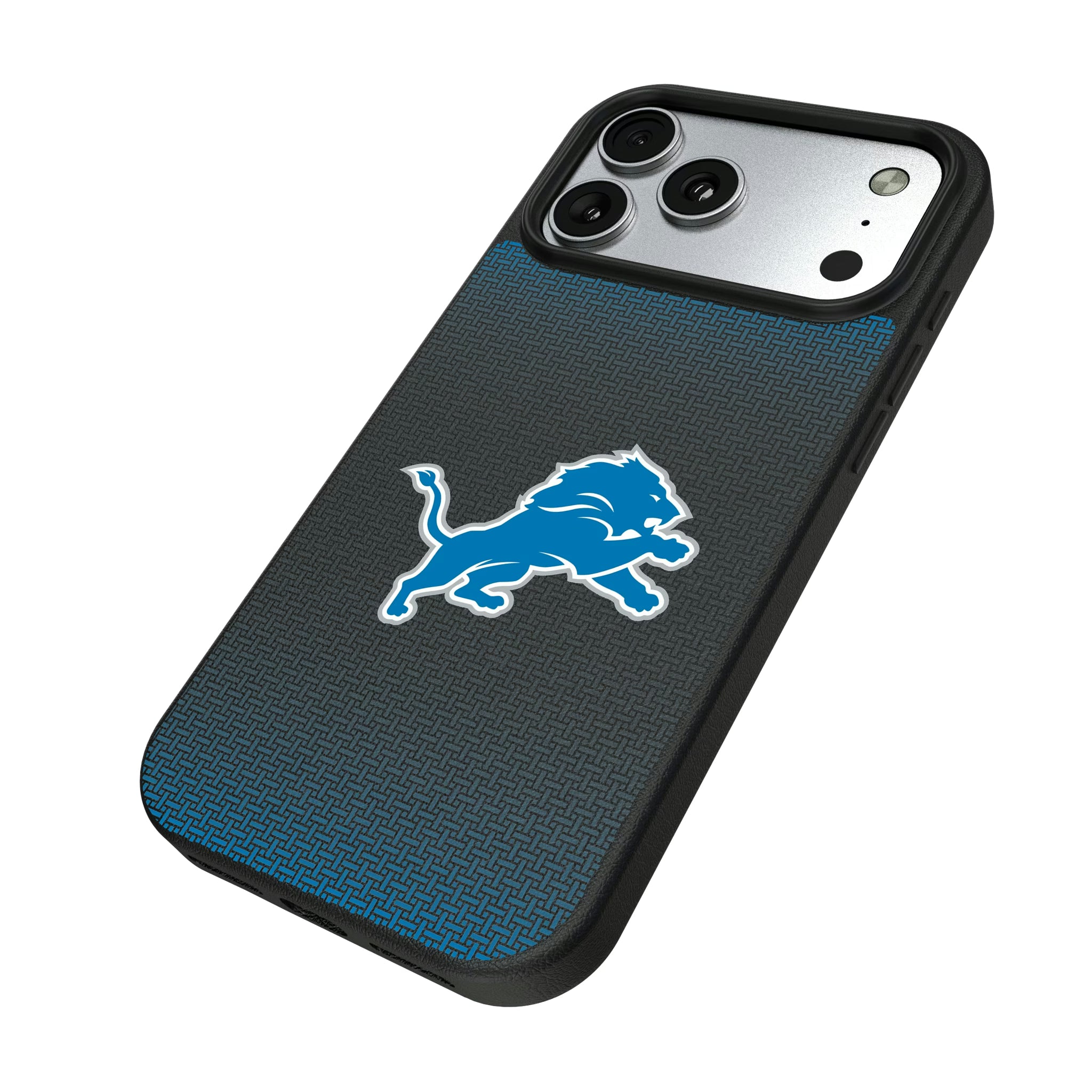 Detroit Lions Linen iPhone MagSafe Compatible Phone Case for Apple iPhone - Isometric View#Device_iPhone 17 Pro Max