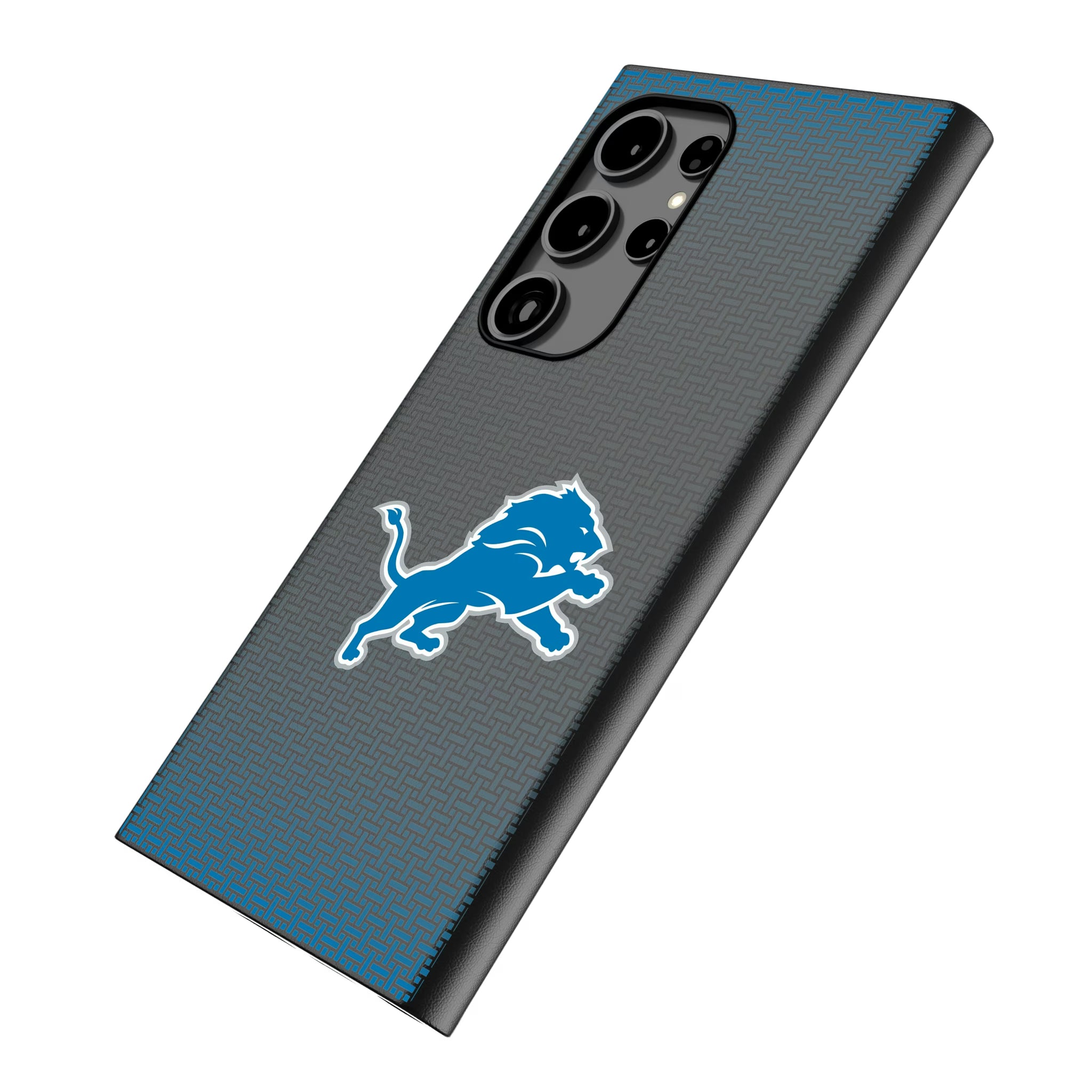 Detroit Lions Linen Galaxy MagSafe Compatible Phone Case for Samsung Galaxy - Isometric View