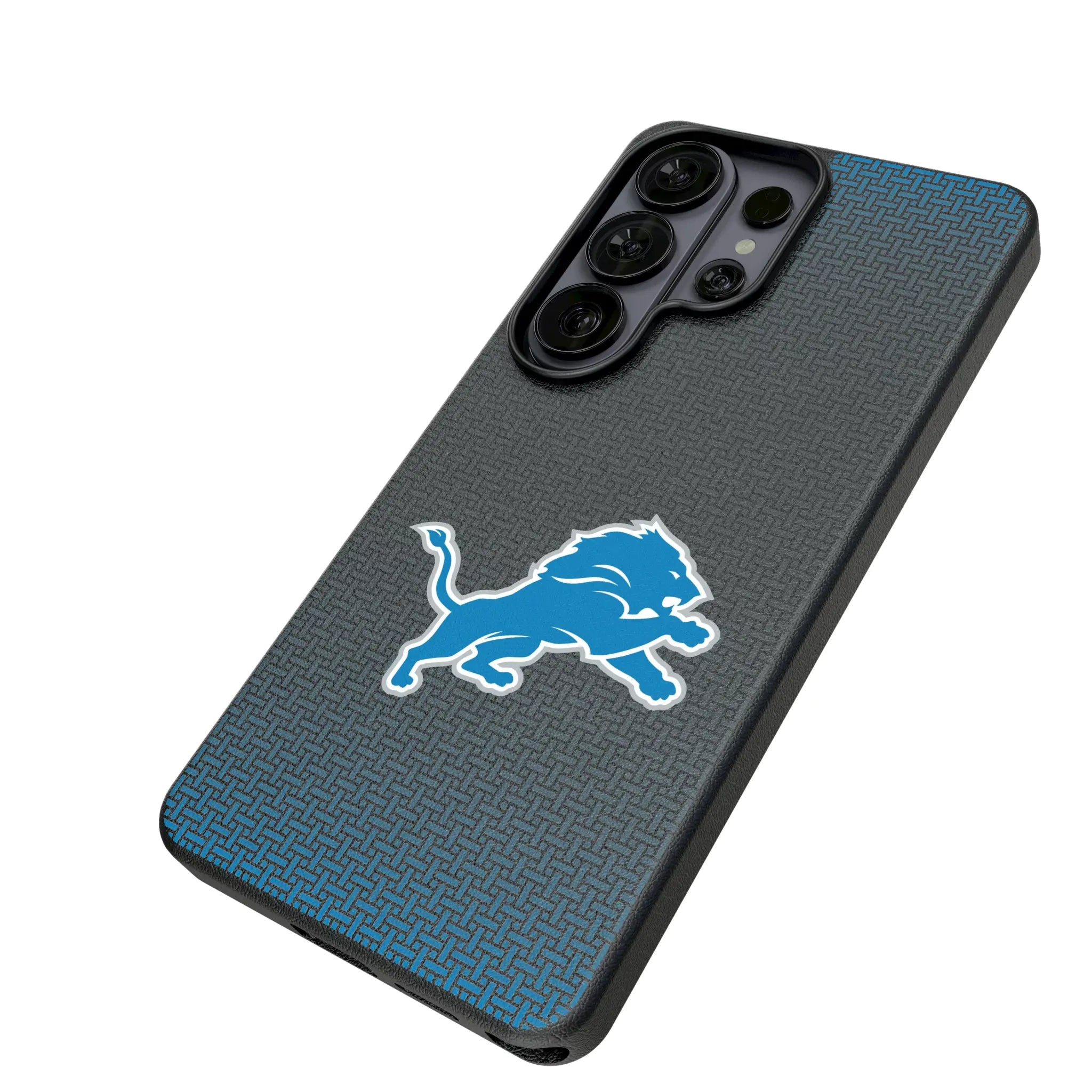 Detroit Lions Linen Galaxy MagSafe Compatible Phone Case for Samsung Galaxy - Isometric View#Device_Galaxy S26 Ultra