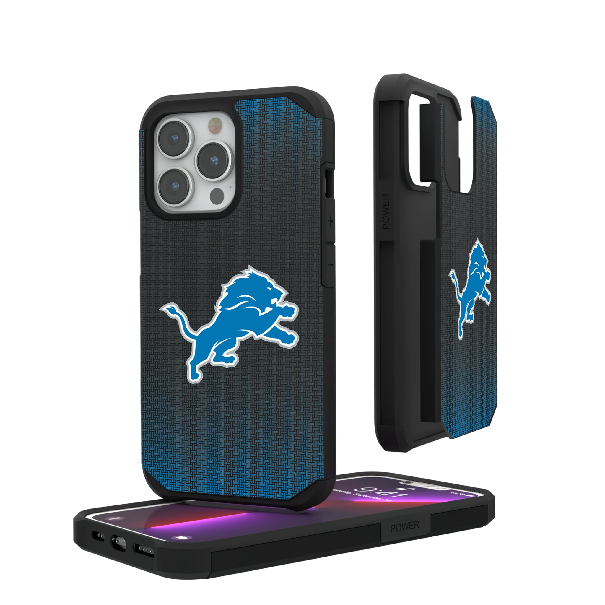 Detroit Lions Linen iPhone Rugged Phone Case for Apple iPhone#Device_iPhone 13 Pro