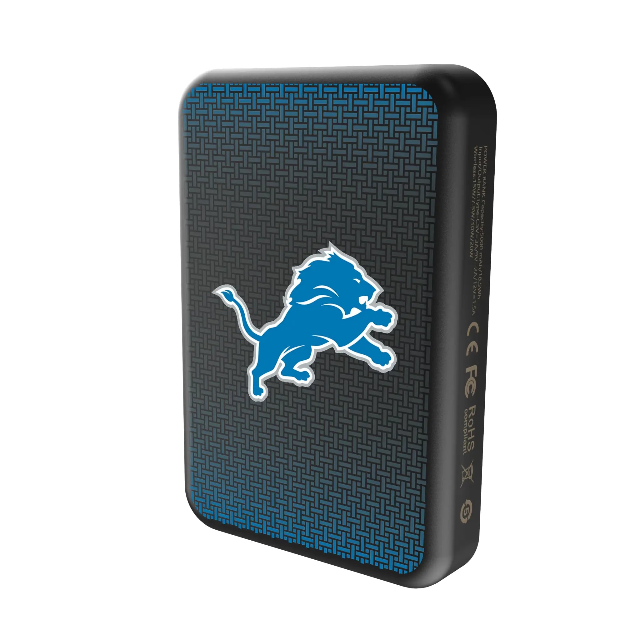 Detroit Lions Linen Wireless Mag Power Bank